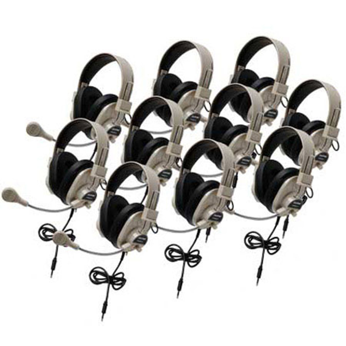 

Califone 3066AVT-10L Classroom 10-Pack Deluxe Stereo Headsets, No Case