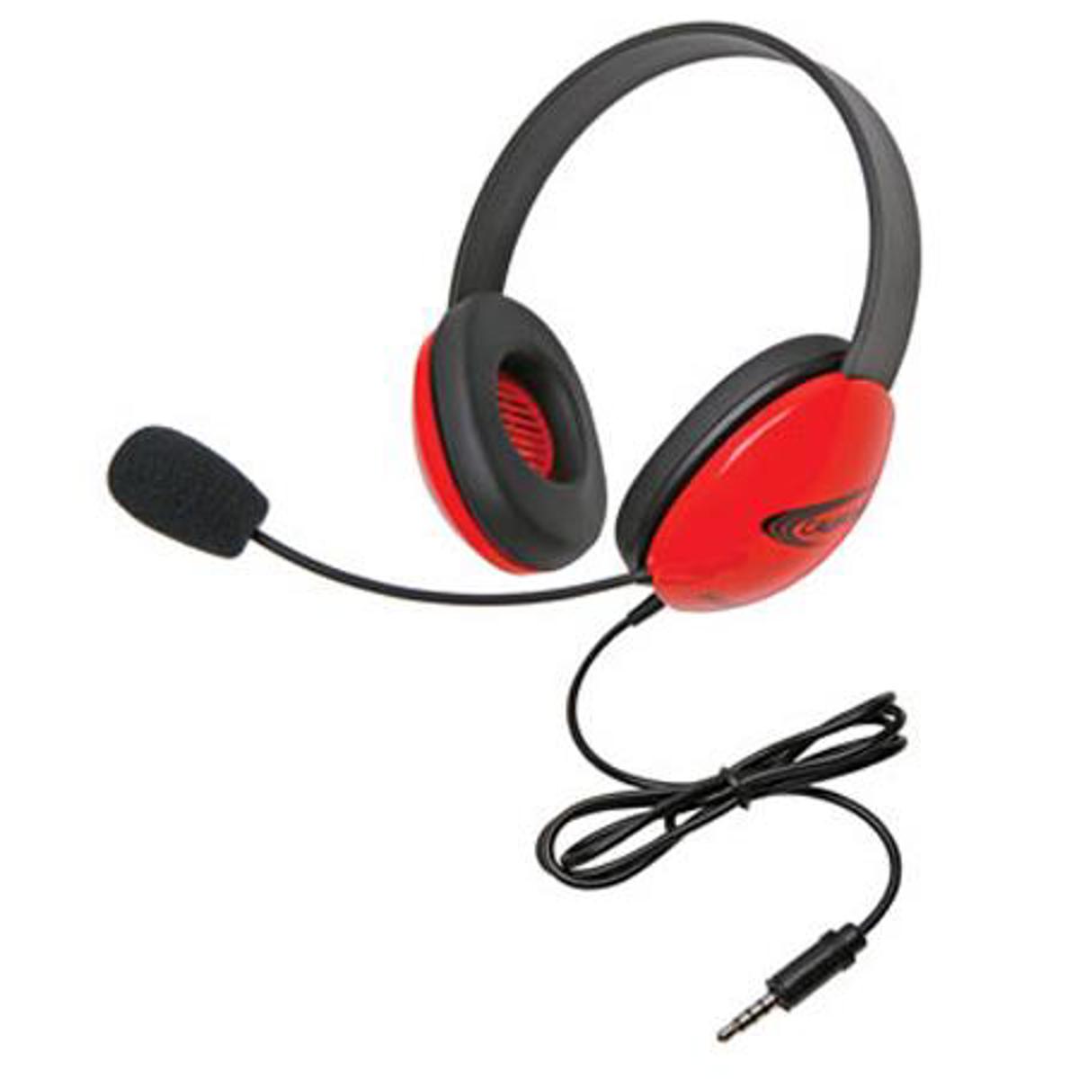 

Califone 2800 Listening First Stereo Headset with To Go Plug and Mic, Red