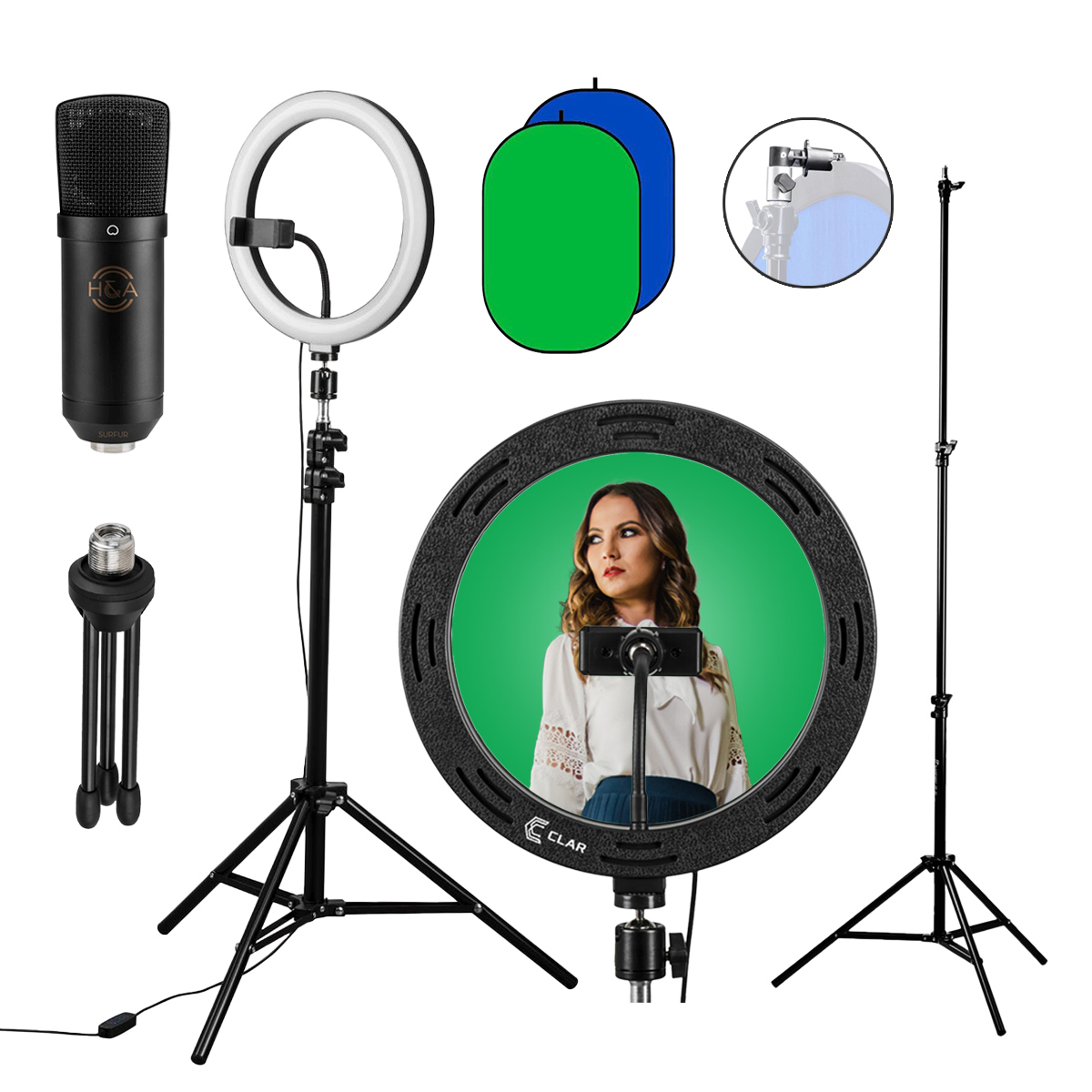 

CLAR 10" LED Selfie Ring Light Kit
