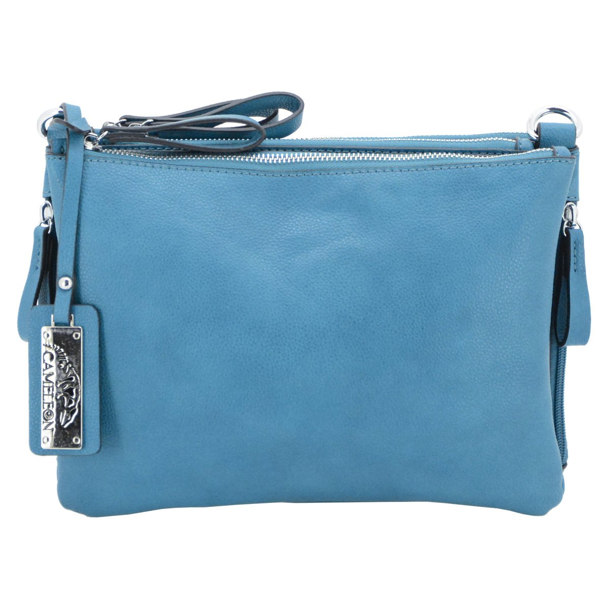 

Cameleon Iris Crossbody Handbag with Concealed Carry Compartment, Blue Vegan
