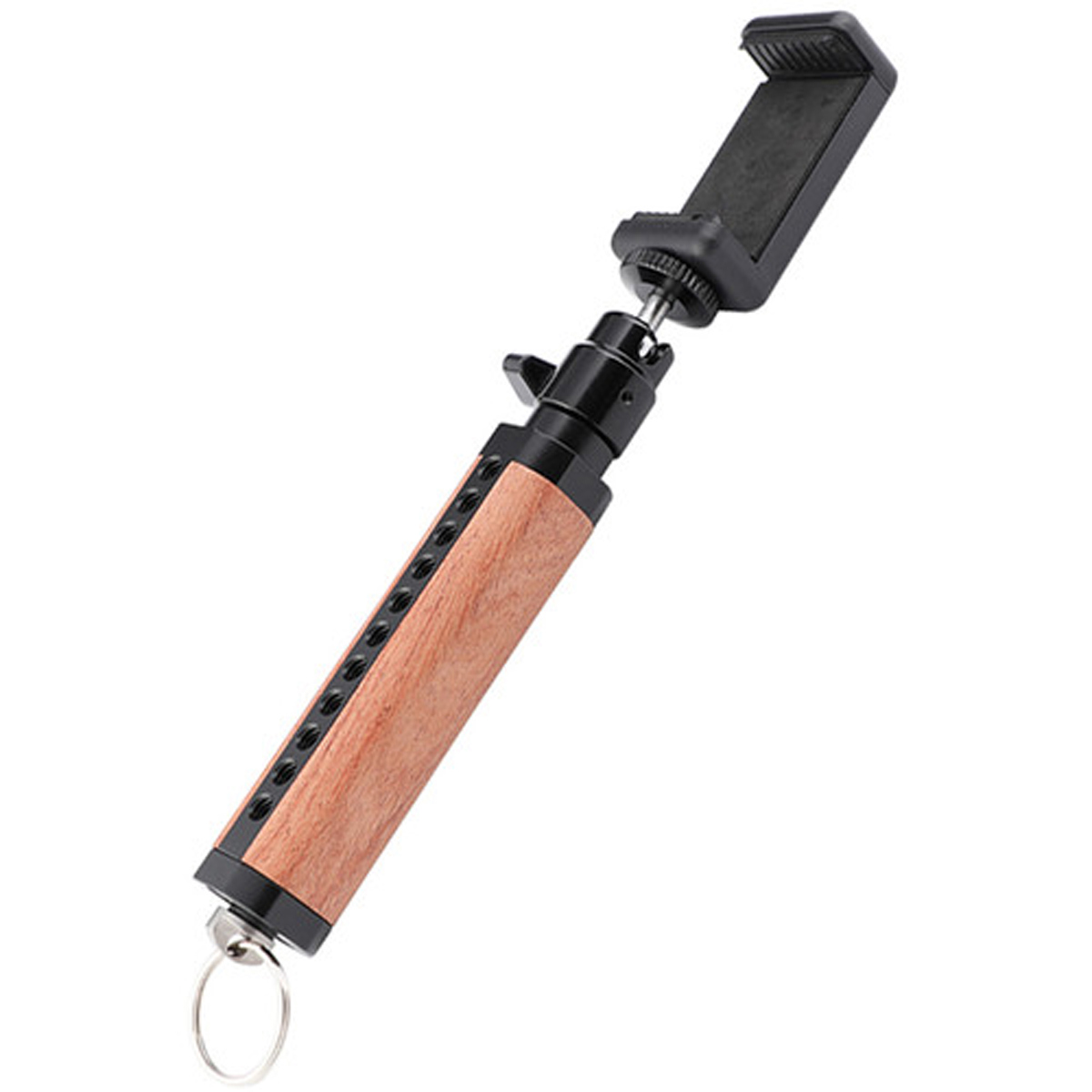 

CAMVATE Wooden Handle Grip w/ Adjustable Smartphone Clip & Mini Ball Head Mount