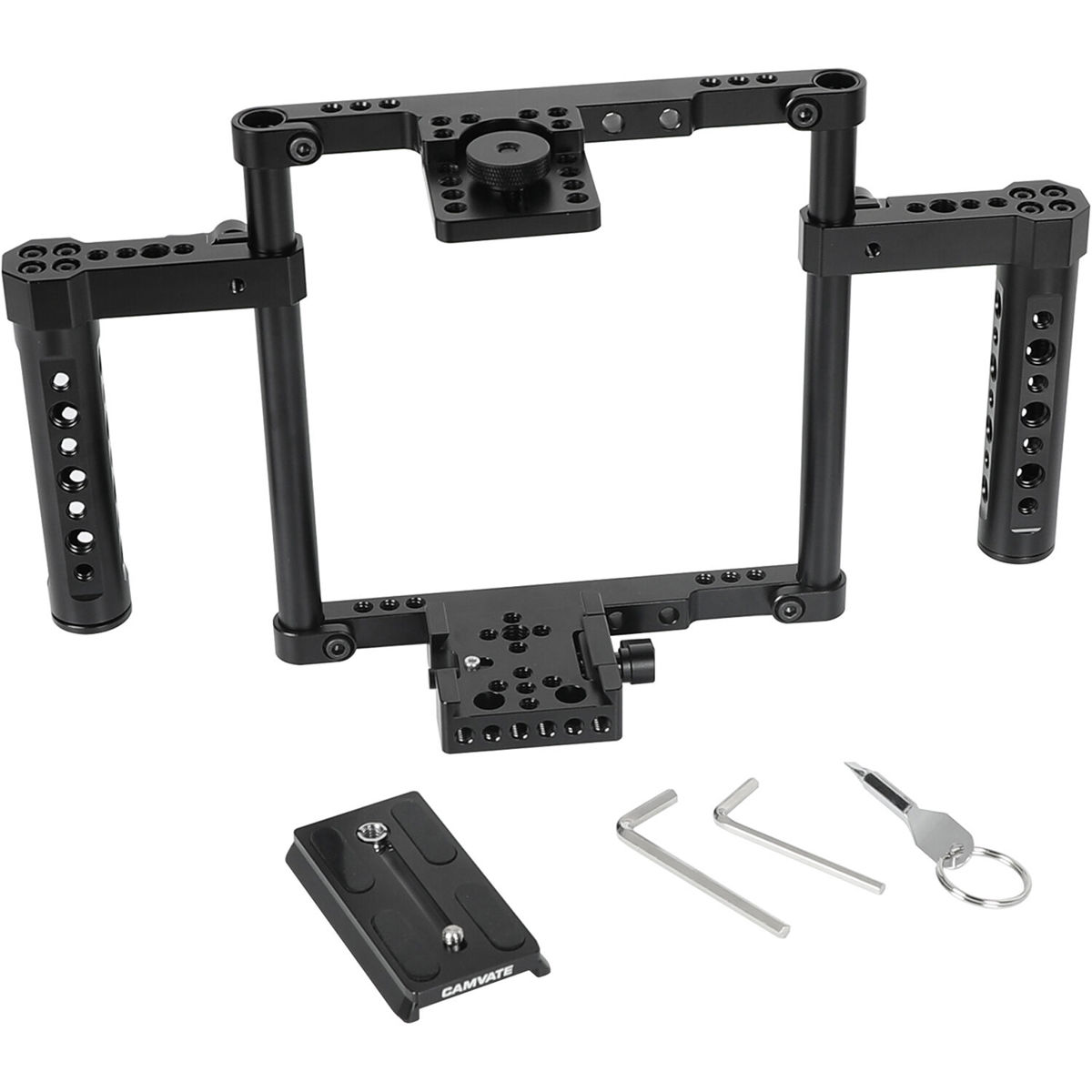 

CAMVATE Hand-Held Full Frame Camera Cage w/Cheese Hand Grips and QR Baseplate