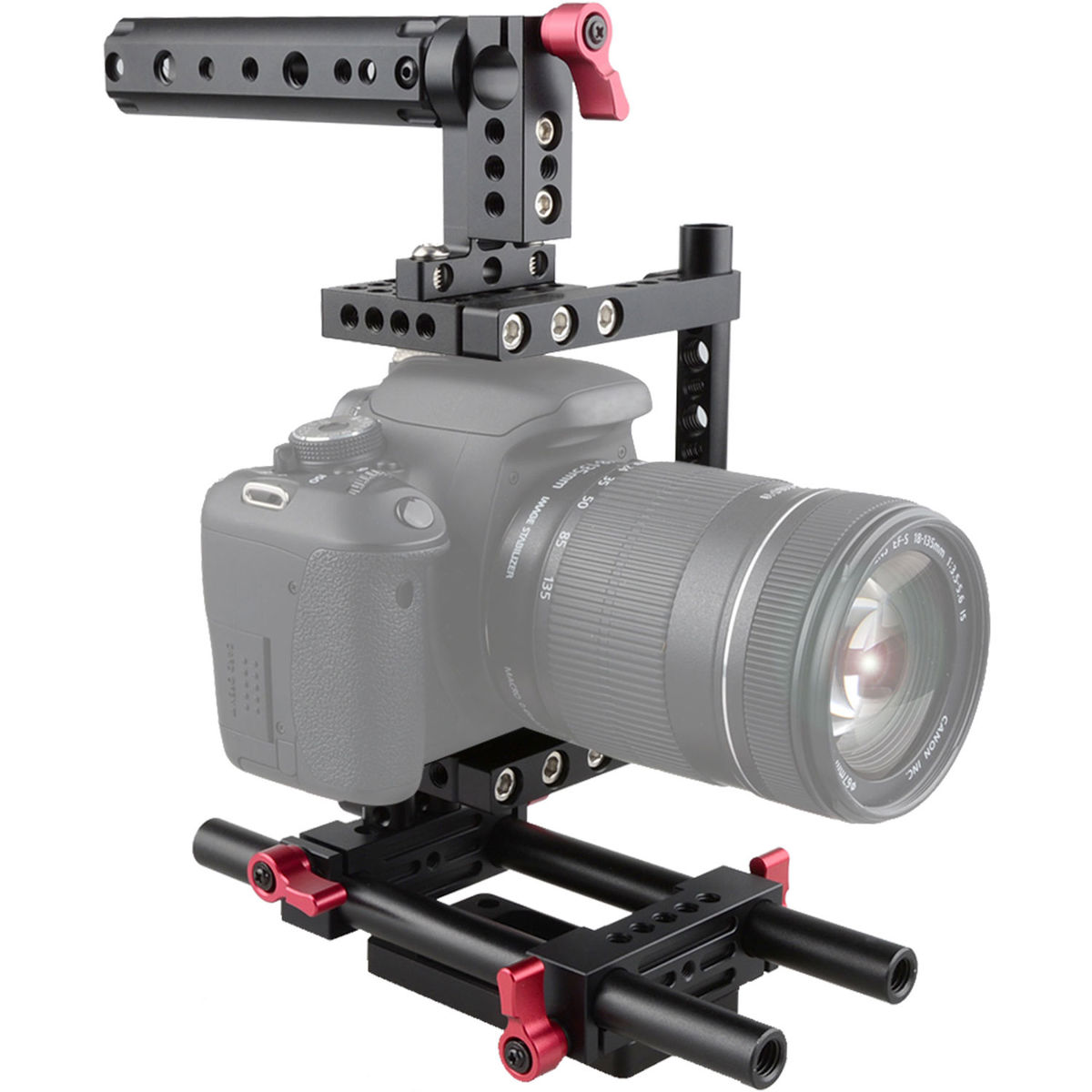 

CAMVATE Camera Cage with Rail Support System for Canon Nikon Sony Panasonic