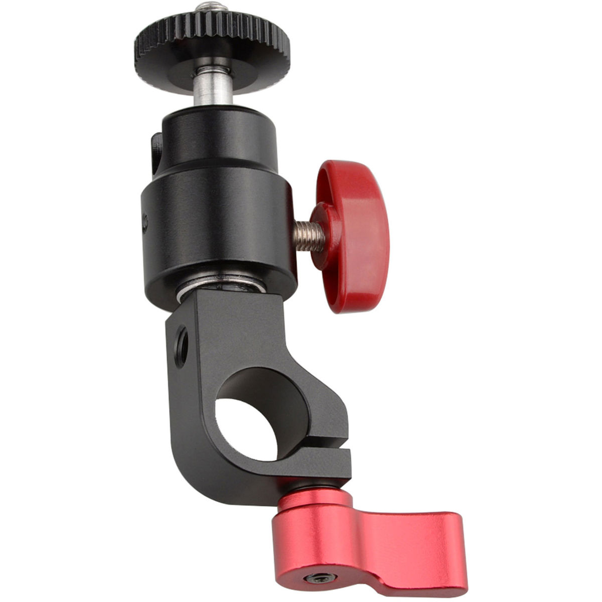 

CAMVATE 15mm Rod Clamp with Mini Ball Head Mount, Red Lever