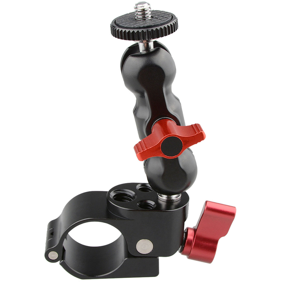 

CAMVATE 1/4" 25mm Rod Clamp 360 Degree Swivel Monitor Mount Adapter, Red Knob