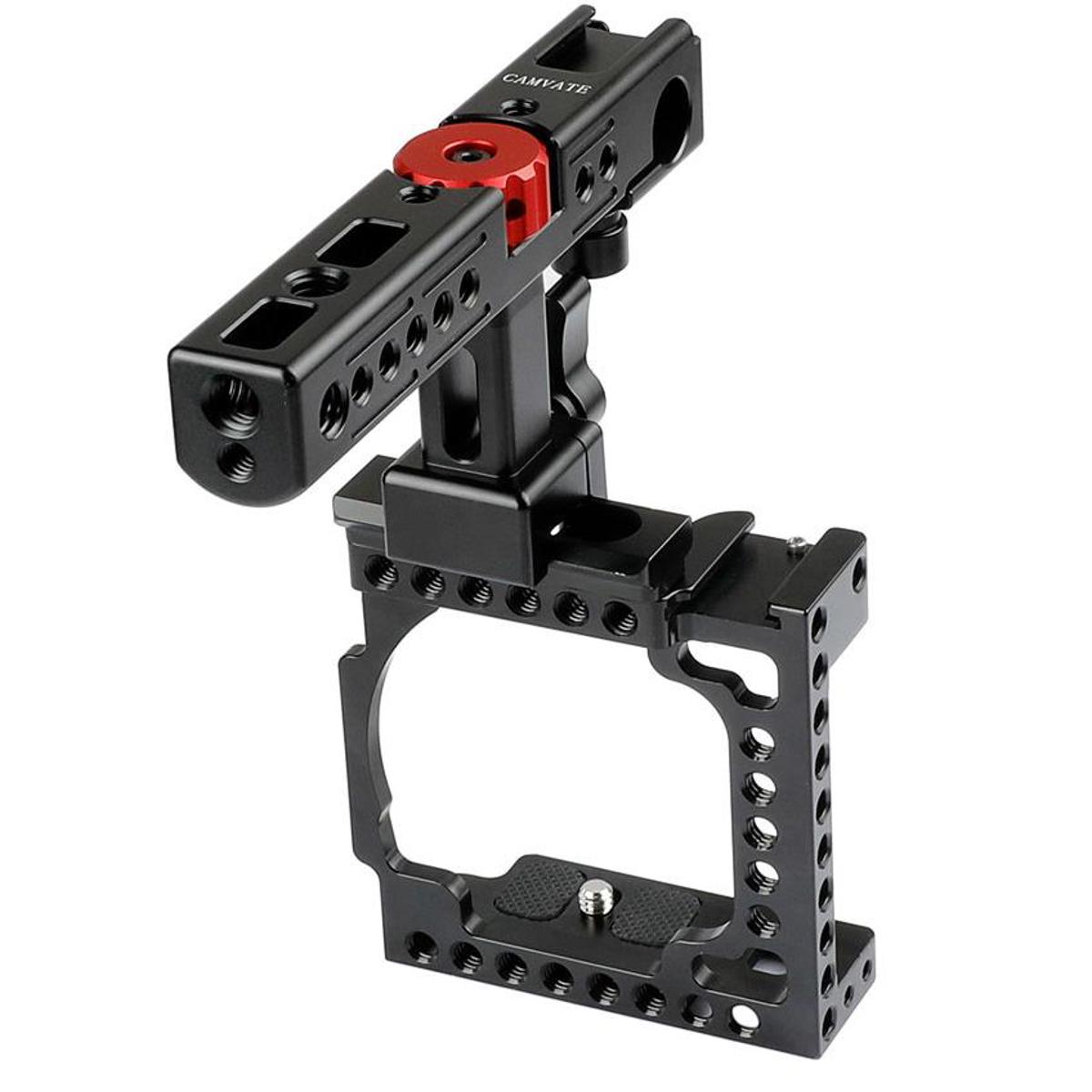 

CAMVATE Handheld Camera Cage w/ QR Cheese Handle for Sony A6500/6000/6300, Black