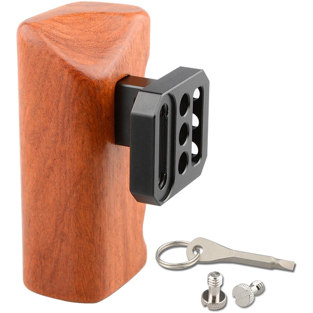 Image of CAMVATE Left Hand Wooden Handle Grip for Panasonic GH Series Cages