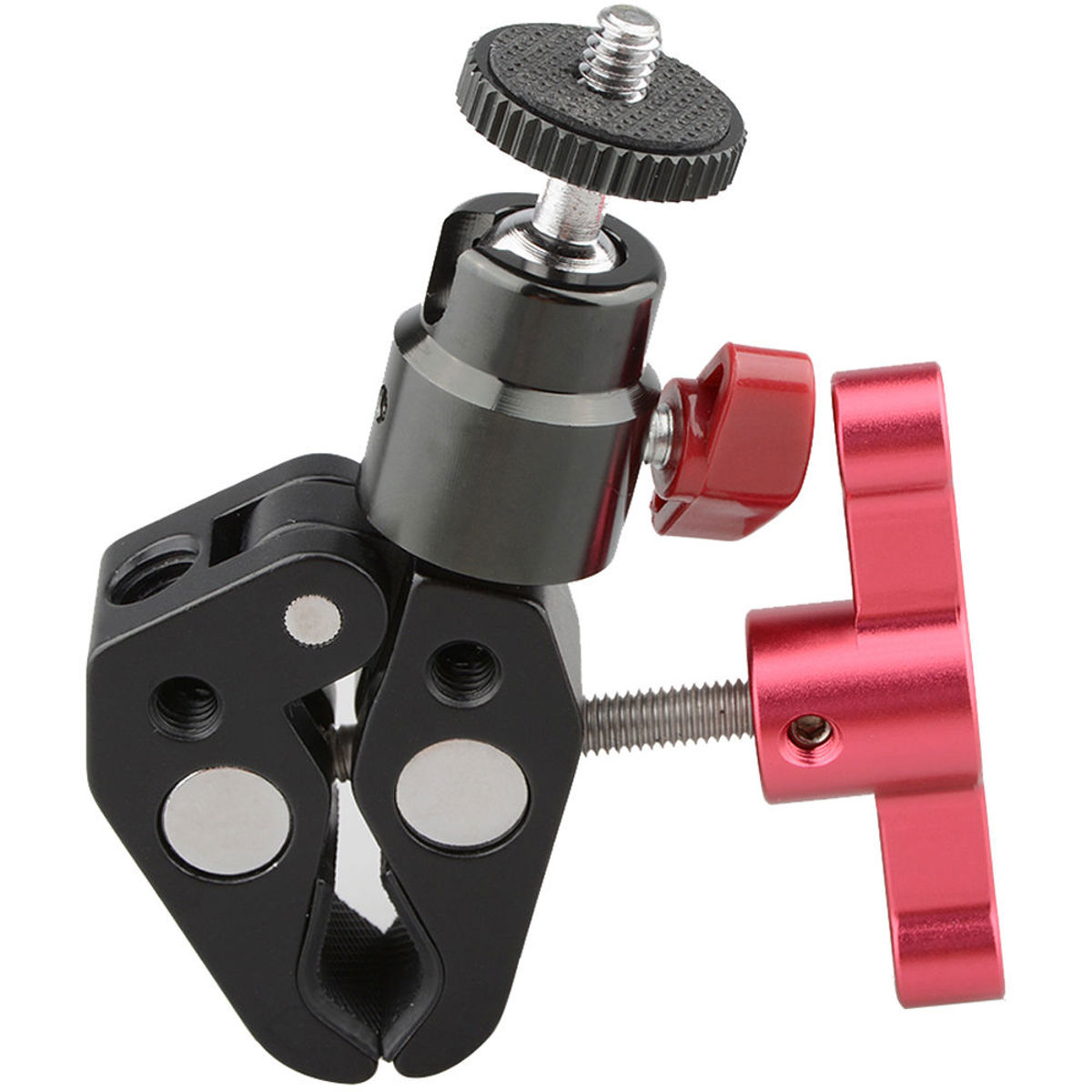 

CAMVATE Super Clamp with 1/4"-20 Screw Ball Head Mount, Red T-Handle