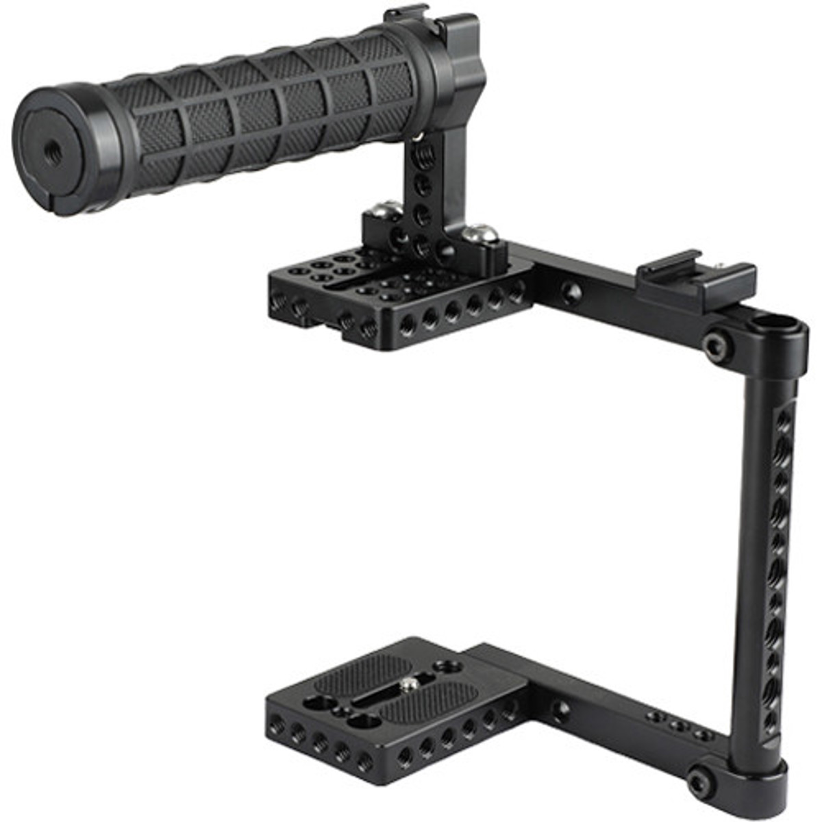 

CAMVATE Camera Cage with Rubber Top Handle and 2x Shoe Mounts for Select DSLRs