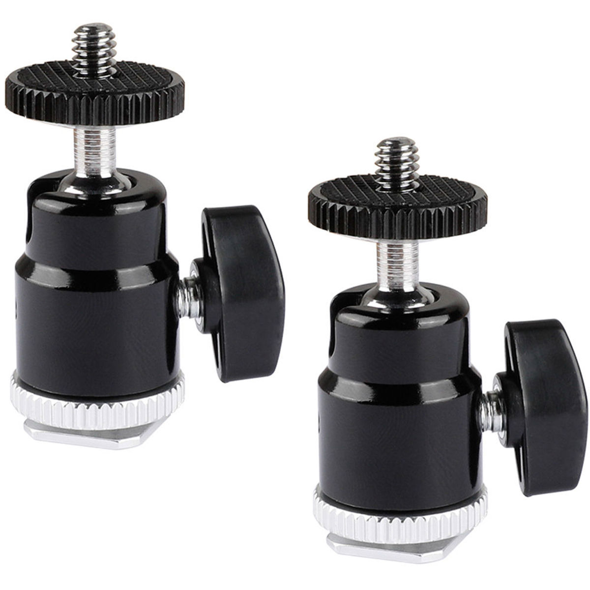 

CAMVATE 1/4"-20 Mini Ball Head with Shoe Mount Adapter, 2-Pack