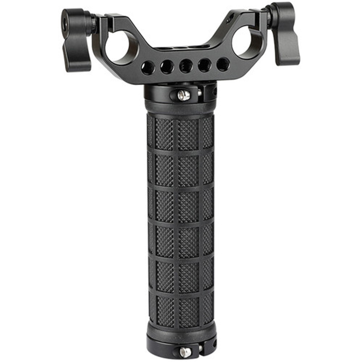 

CAMVATE Rubber Hand Grip with Dual Rod Clamp for Handheld Camera, Black Knob