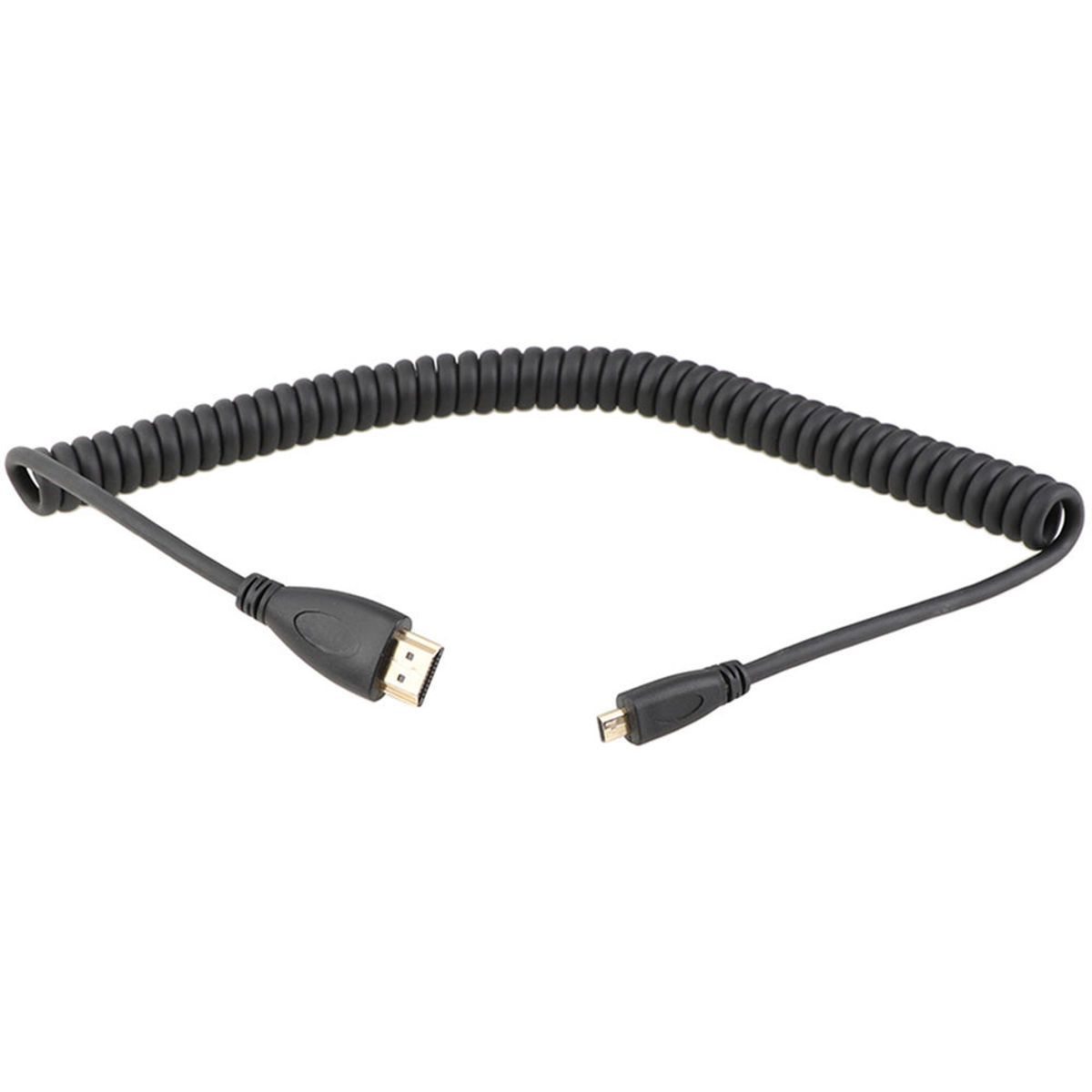 

CAMVATE Micro HDMI Male to Full HDMI Male Coiled Cable, 12" to 79"