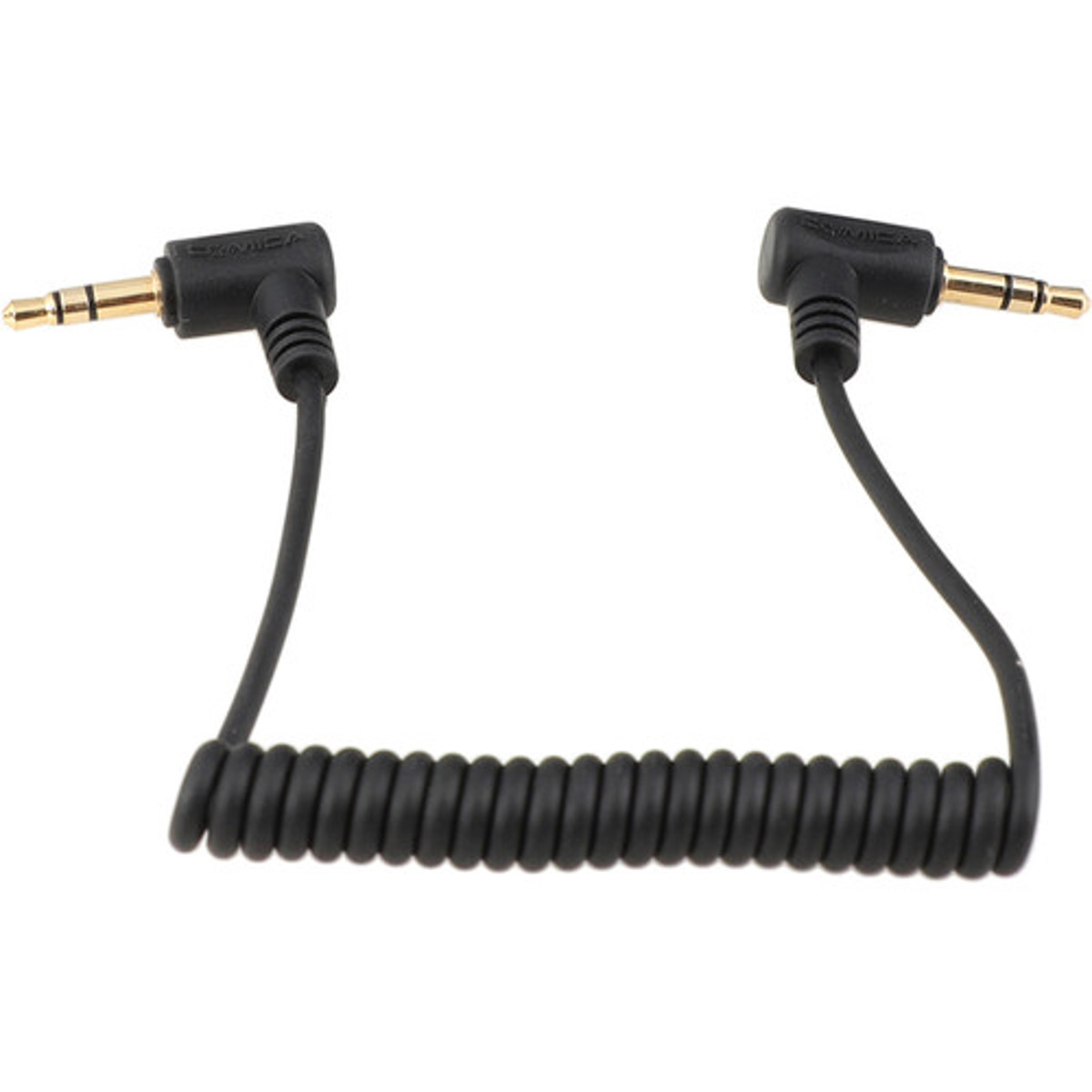 

CAMVATE Right-Angle 3.5mm TRS Coiled Cable for DSLRs, Camcorders & Recorders