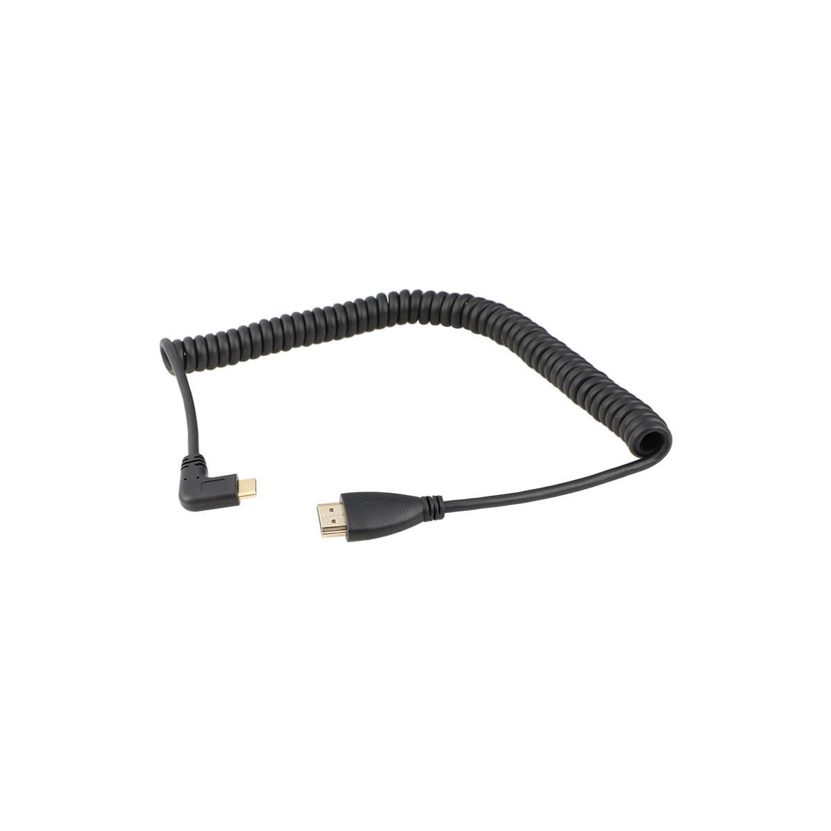 Image of CAMVATE Right-Angle Mini HDMI to HDMI Coiled Cable