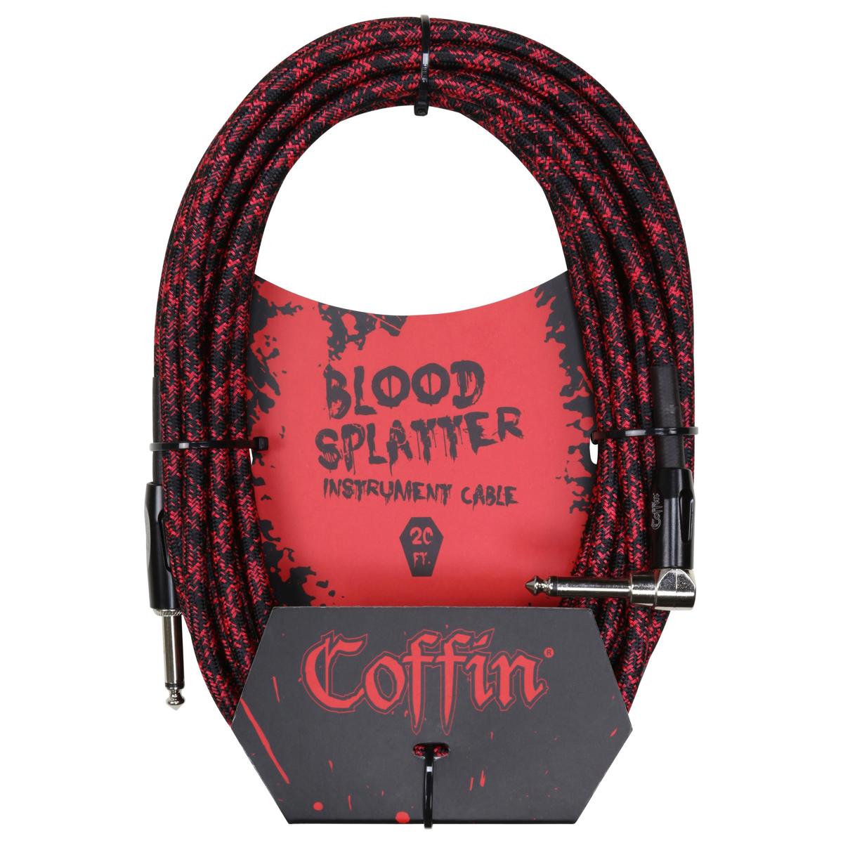 

Coffin Bloodsplatter Instrument Cable 20', Straight to Right Angle