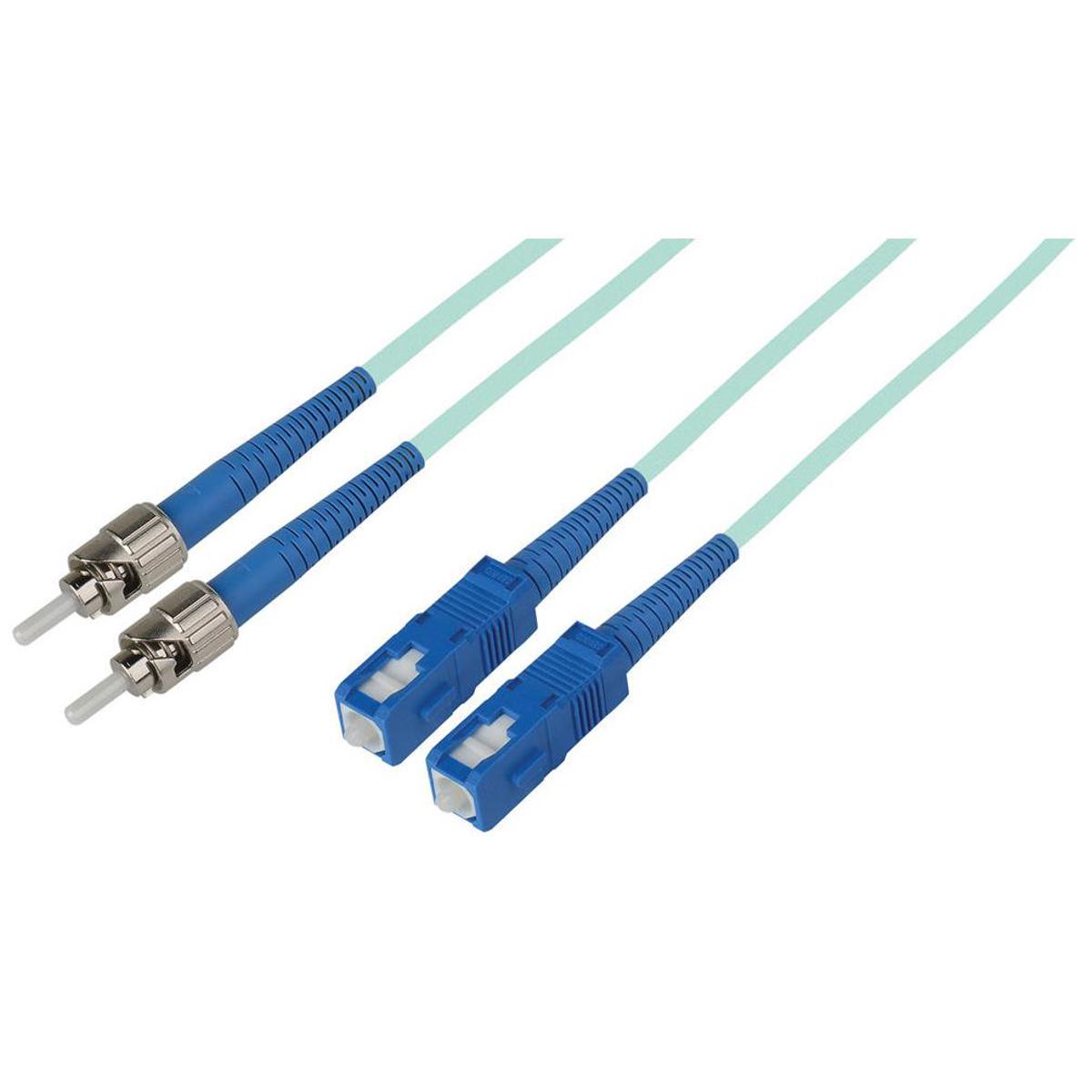 

Camplex OM3 1m (3.28') 50/125u Duplex ST to SC Fiber Optic Patch Cable, Aqua