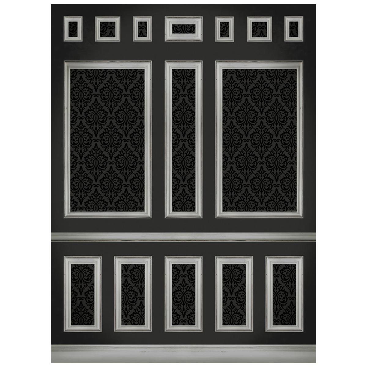 

Click Props Wallpapered Panels Black Elegant Wall Backdrop, Large