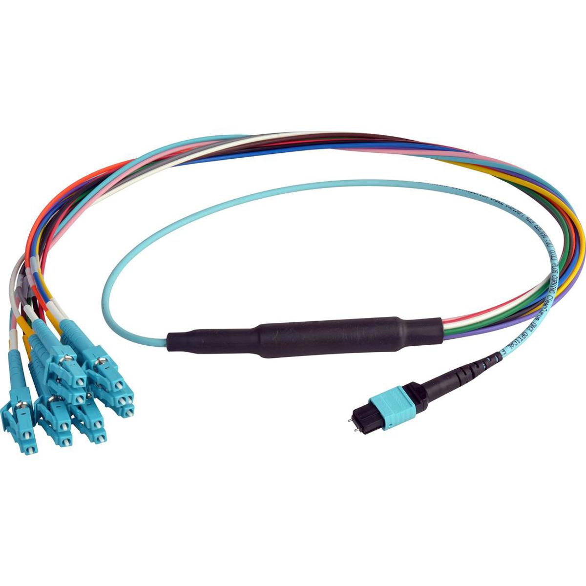 

Camplex 3' MTP Elite PC Male - 12 LC PC Duplex External OM3 Multimode Cable,Aqua