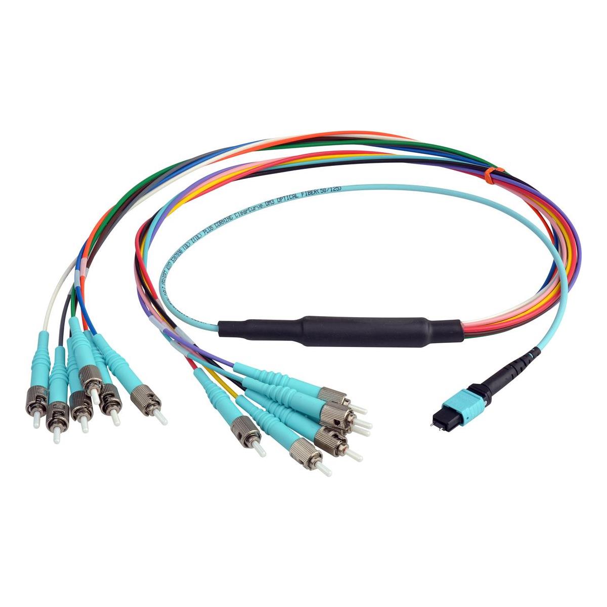 Image of Camplex 3' MTP Elite PC Male to 12 ST PC External OM3 Multimode Cable