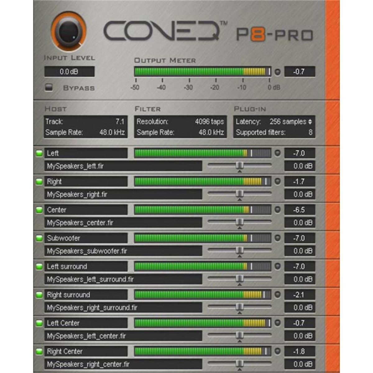 

CONEQ 8 Channel Room Correction EQ Plug-in, AAX Format, 4096 Taps