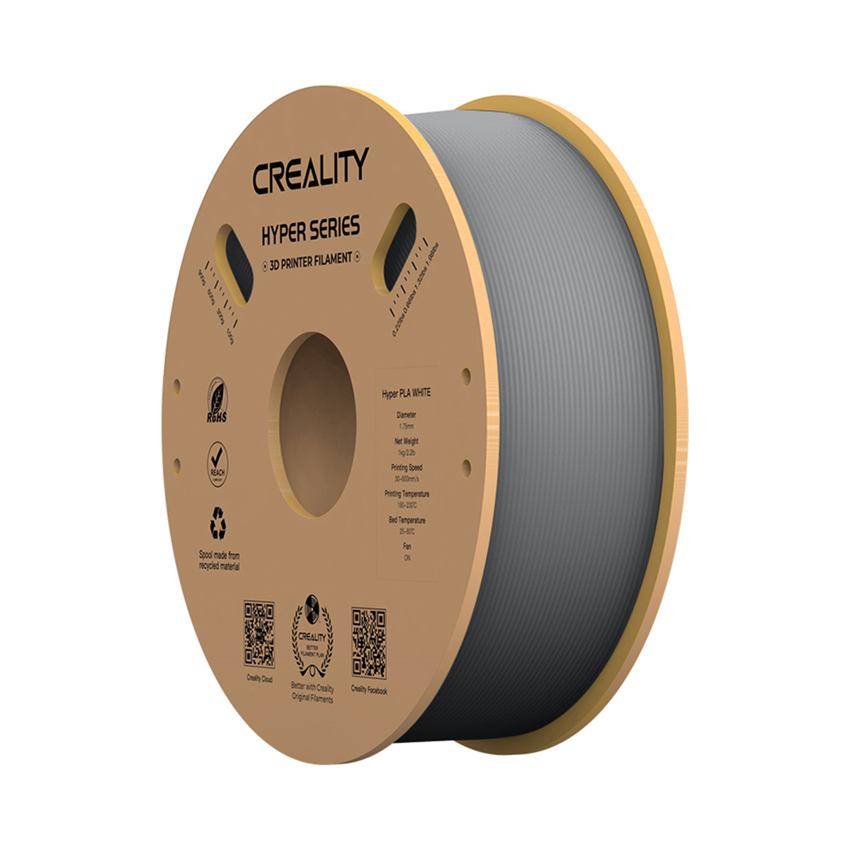 

Creality 1.75mm Hyper Series PLA 3D Printing Filament Gray