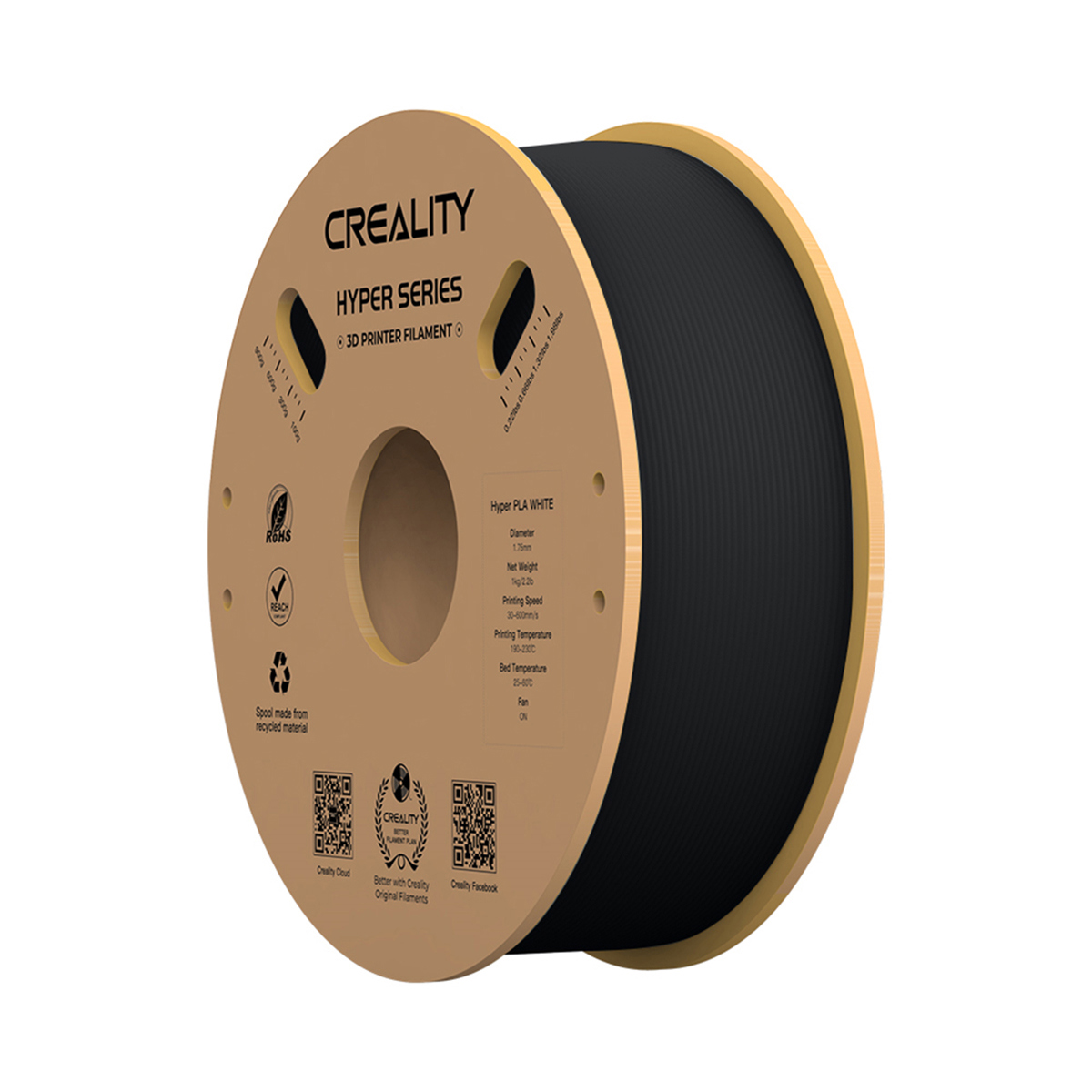 

Creality 1.75mm Hyper Series PLA 3D Printing Filament Black