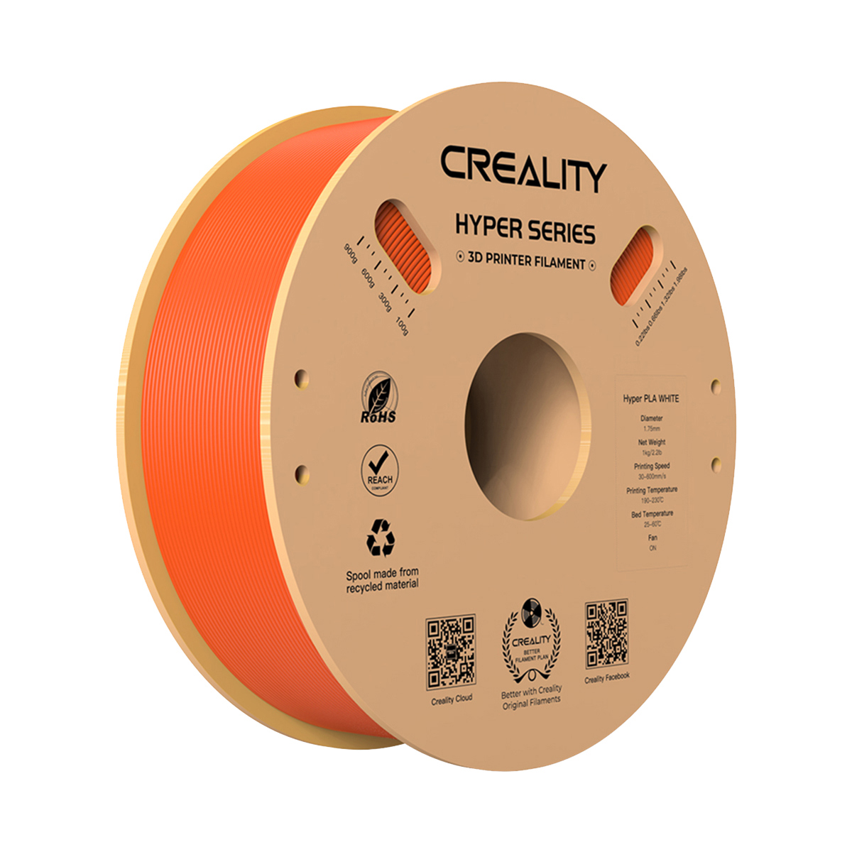 

Creality 1.75mm Hyper Series PLA 3D Printing Filament Orange