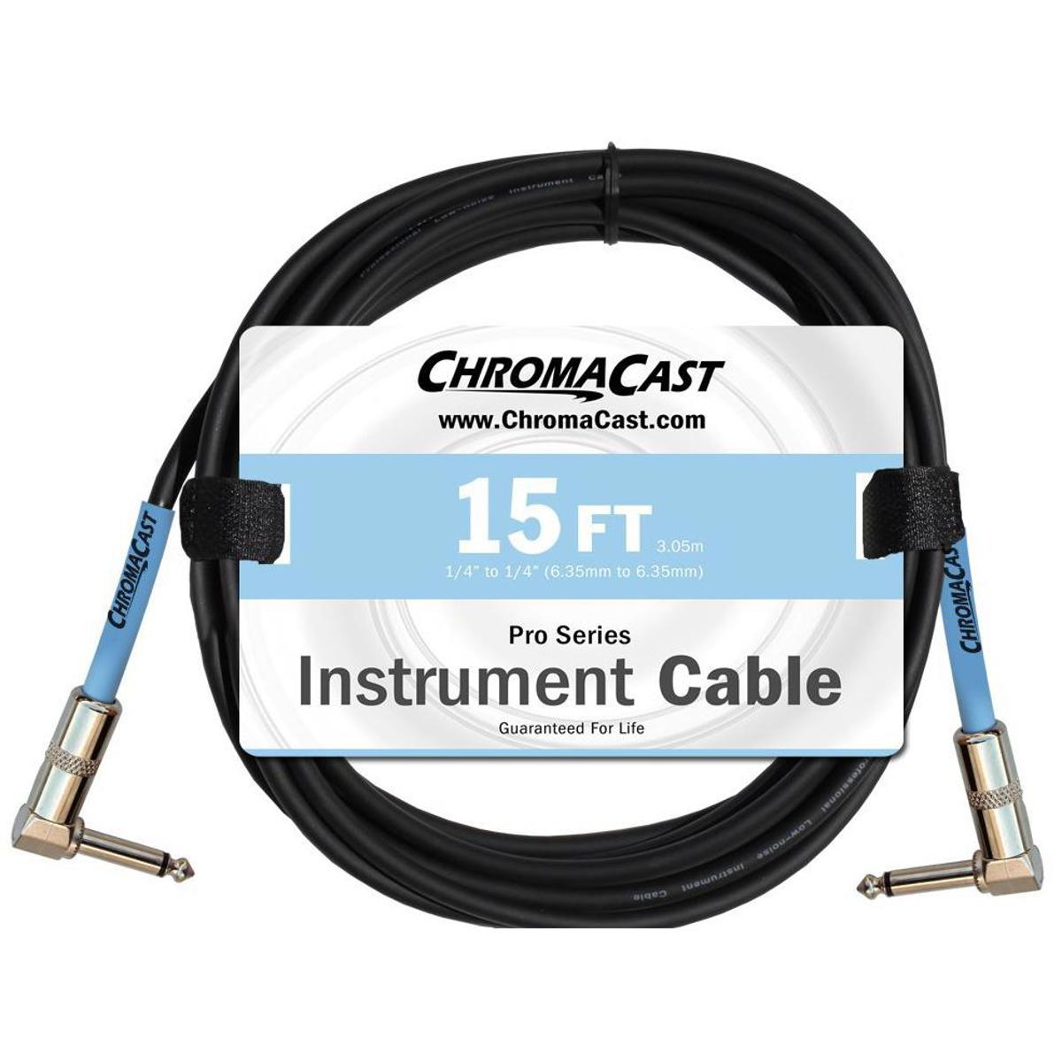 

ChromaCast Pro Series 15' Angle to Angle Instrument Cable, Daphne Blue