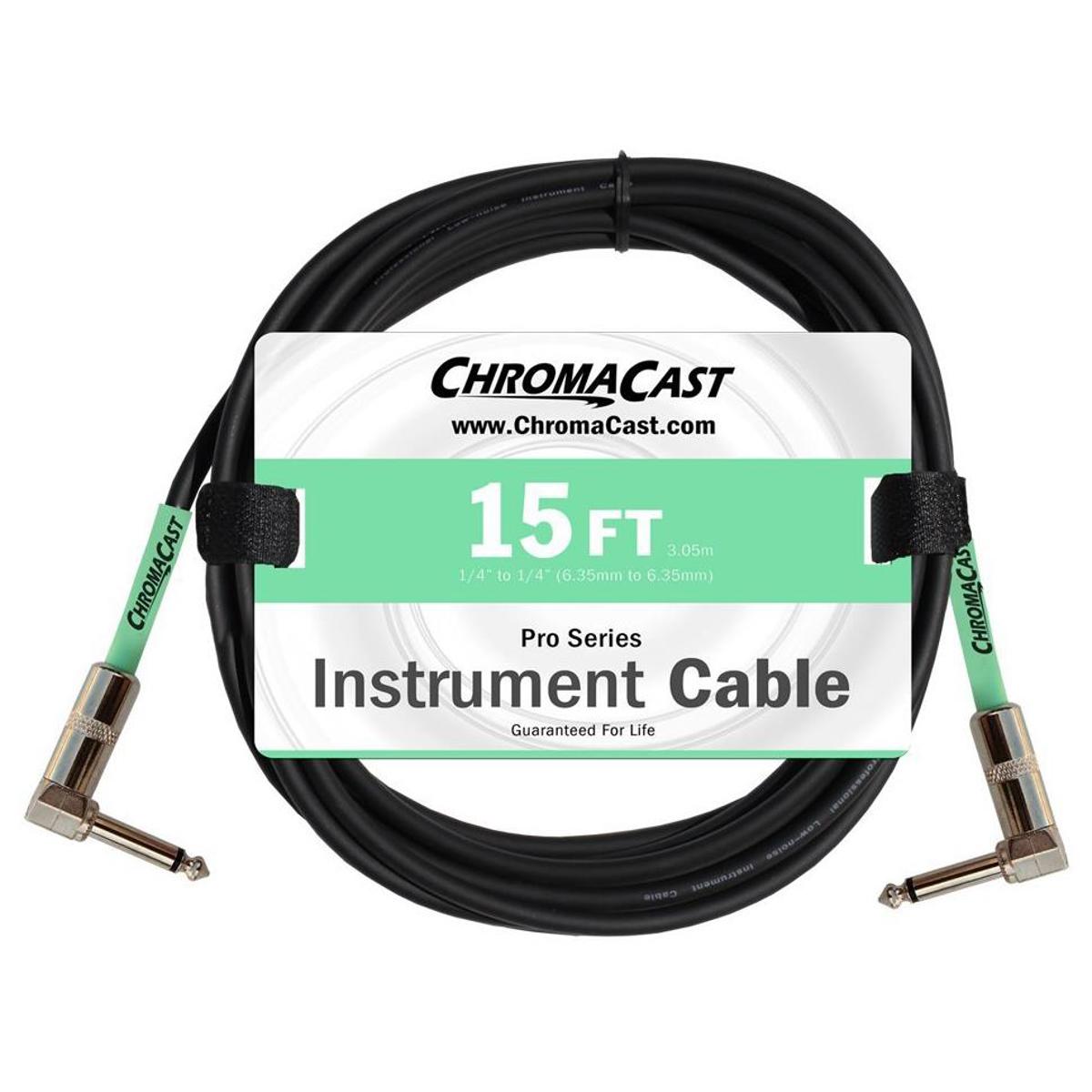 

ChromaCast Pro Series 15' Angle to Angle Instrument Cable, Surf Green