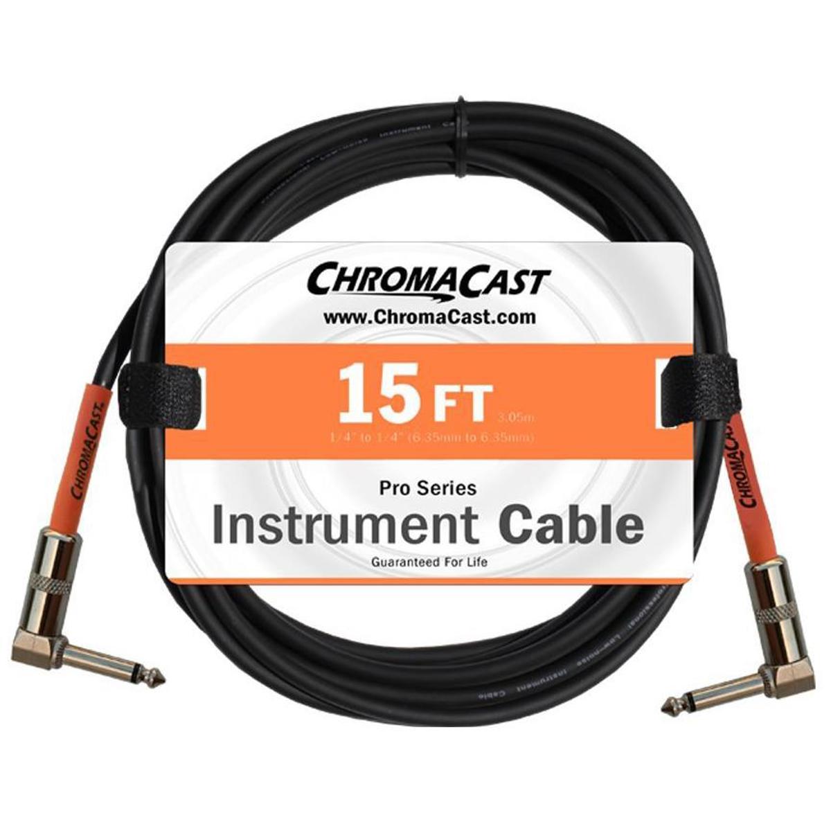 

ChromaCast Pro Series 15' Angle to Angle Instrument Cable, Sunset Orange