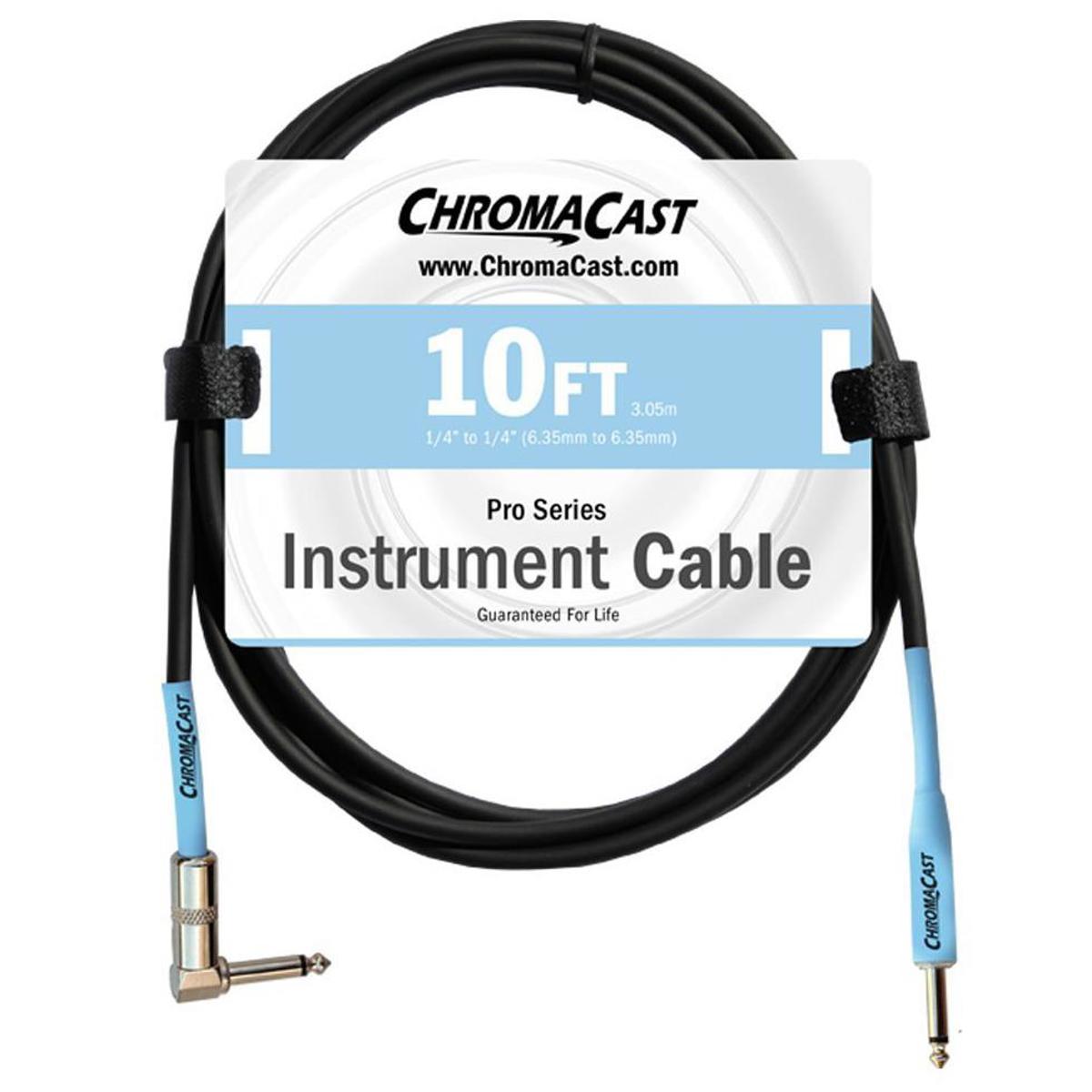 

ChromaCast Pro Series 10' Straight to Angle Instrument Cable, Daphne Blue