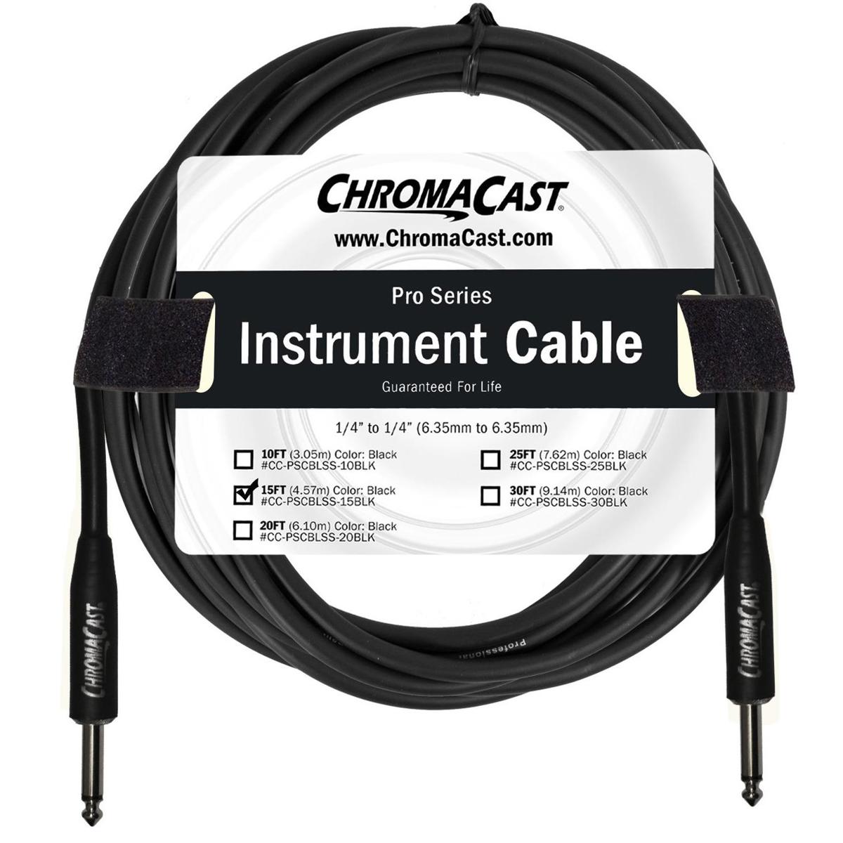 

ChromaCast Pro Series 15' Straight to Straight Instrument Cable, Black