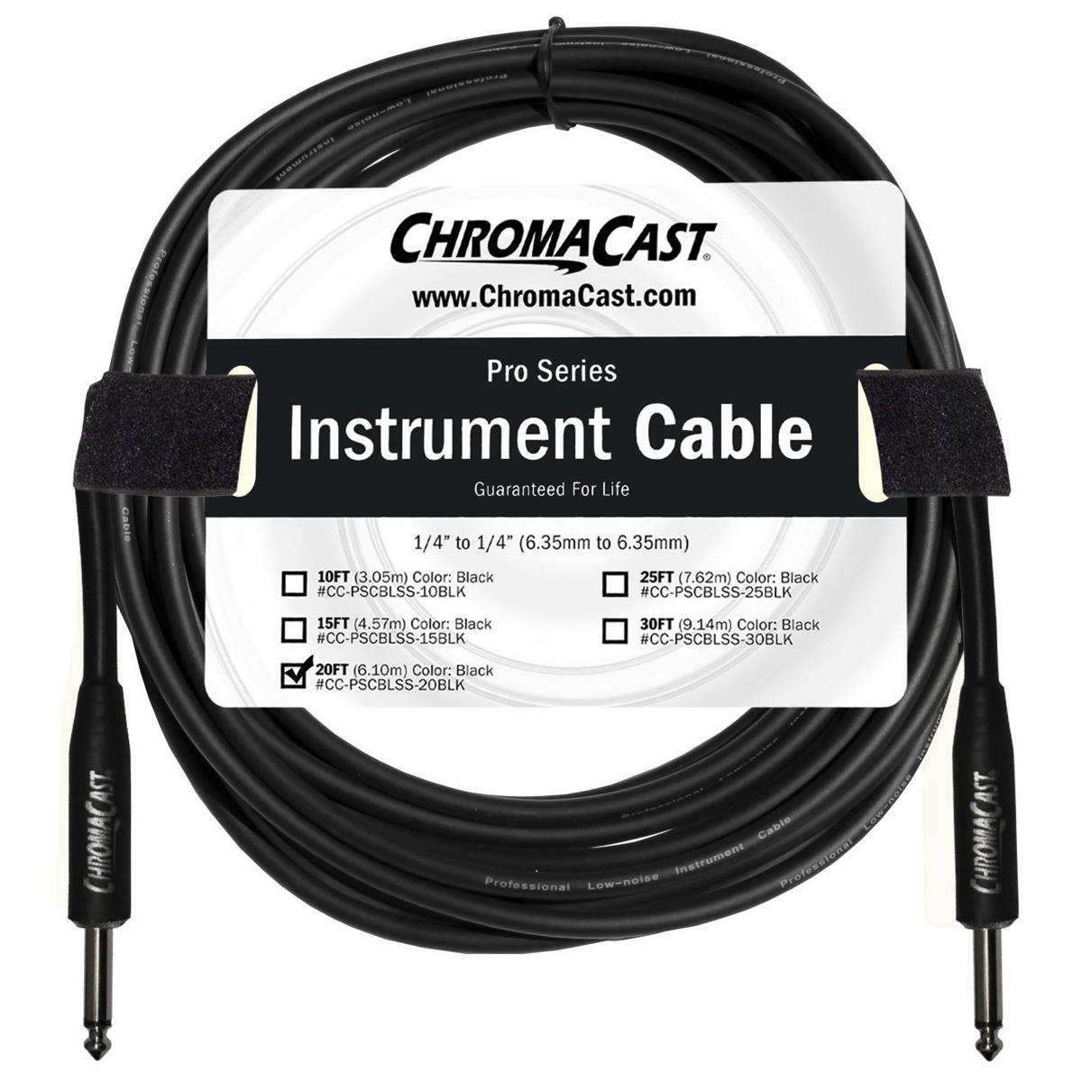 

ChromaCast Pro Series 20' Straight to Straight Instrument Cable, Black