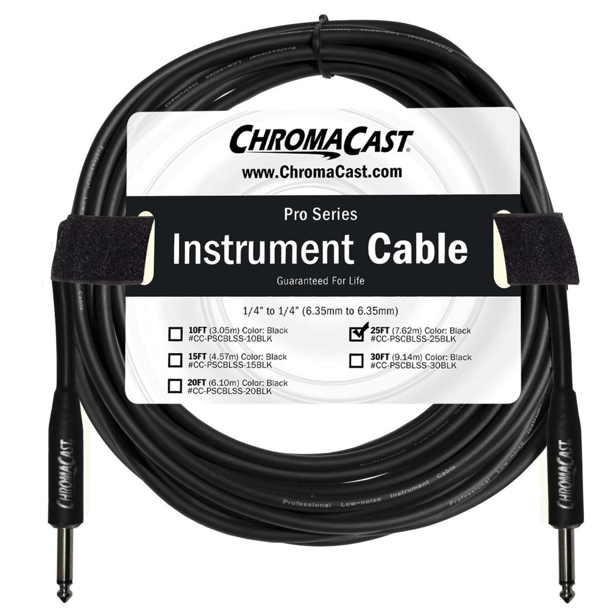 

ChromaCast Pro Series 25' Straight to Straight Instrument Cable, Black