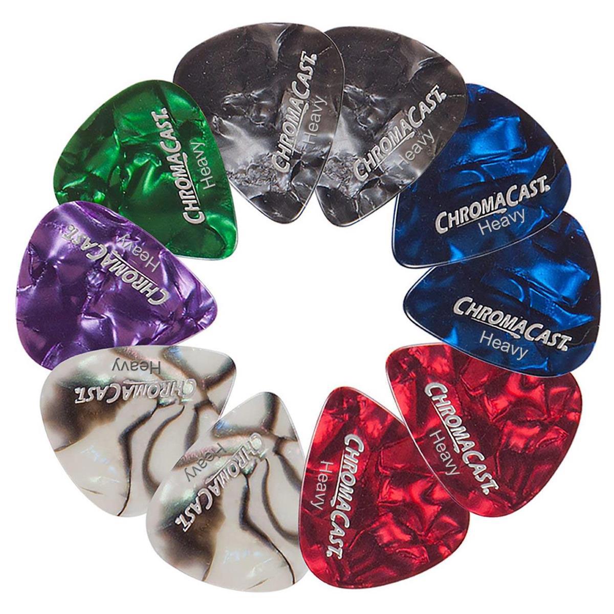 

ChromaCast Pearl Celluloid Assorted Color Guitar Pick, 10 Pack,