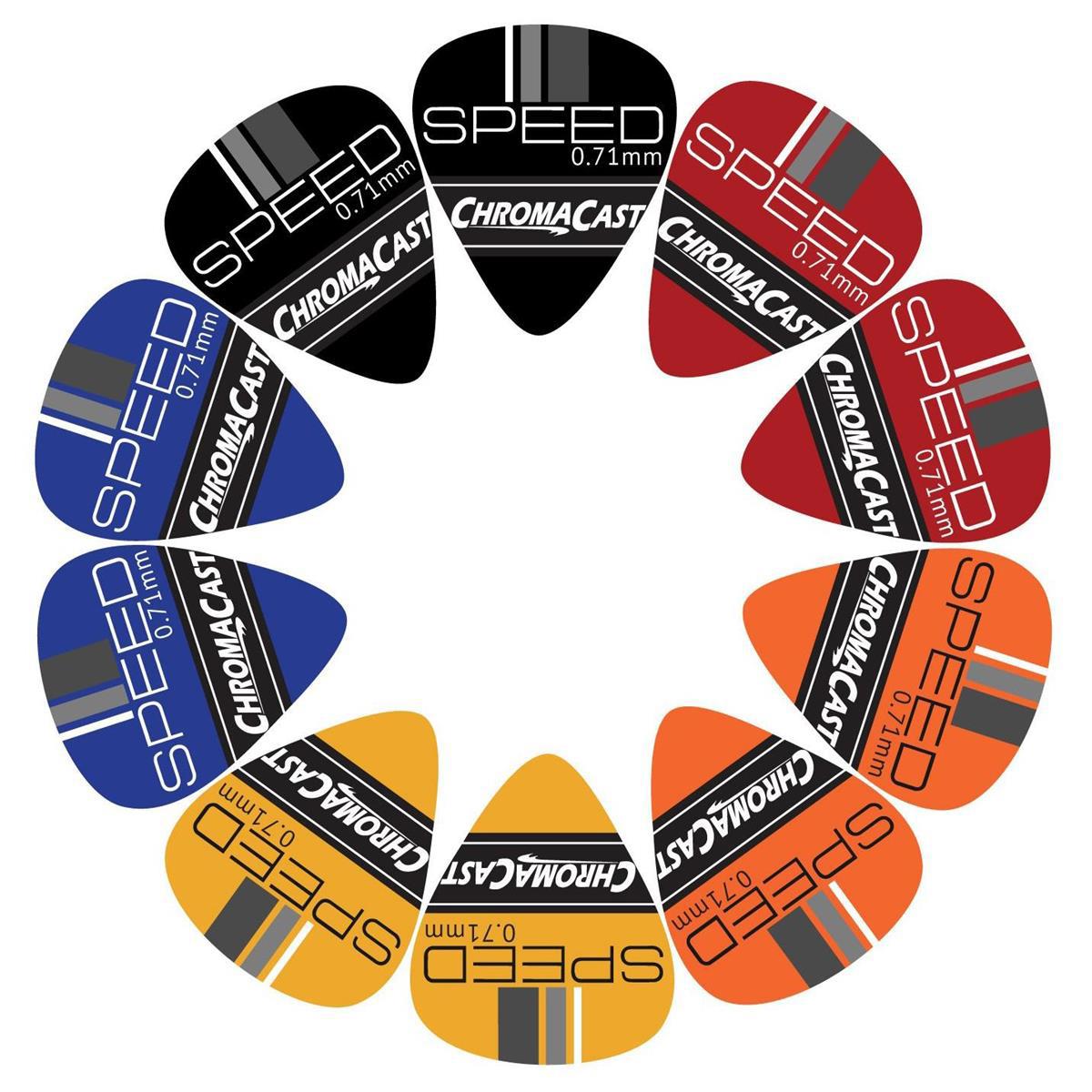 

ChromaCast Speed Celluloid Guitar Picks, Light Gauge, Assorted Colors, 10 Pack