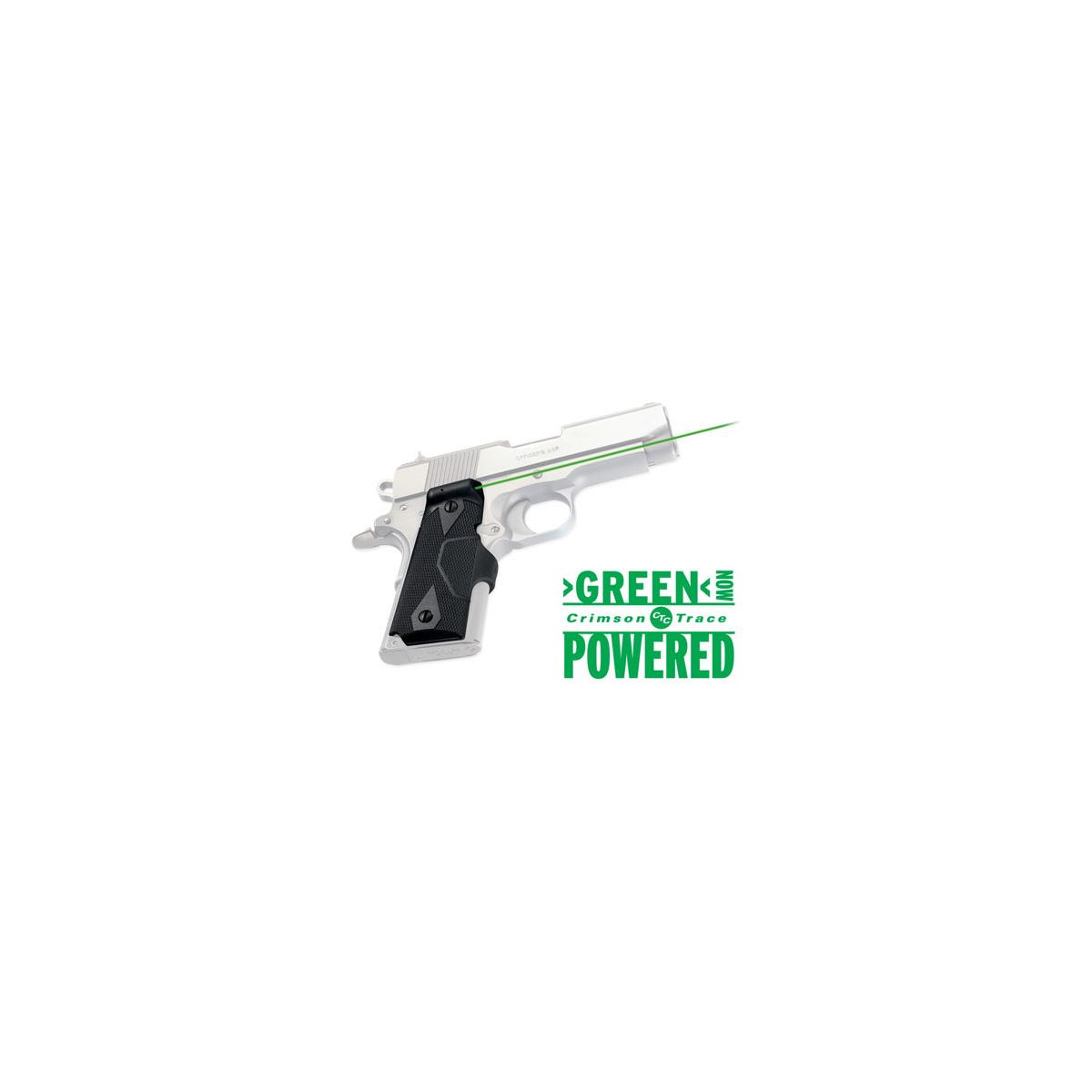 Crimson Trace Front Activation 1911 Compact Green Lasergrips - Black - Black -  LG-404G
