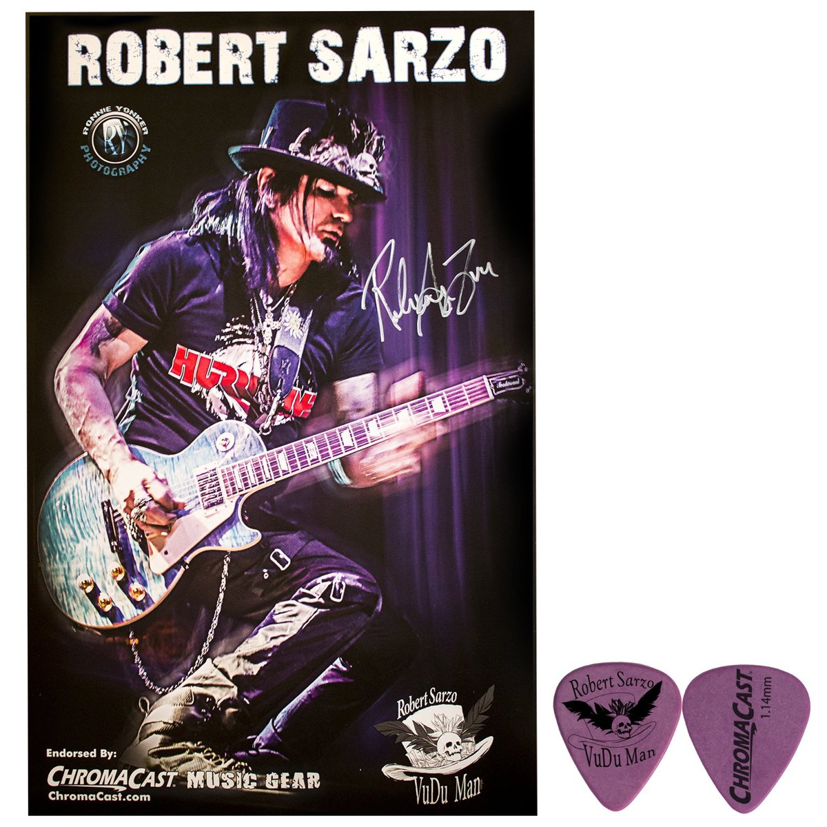 

ChromaCast Robert "VuDu Man" Sarzo Signature Guitar Picks and Signed Poster Pack