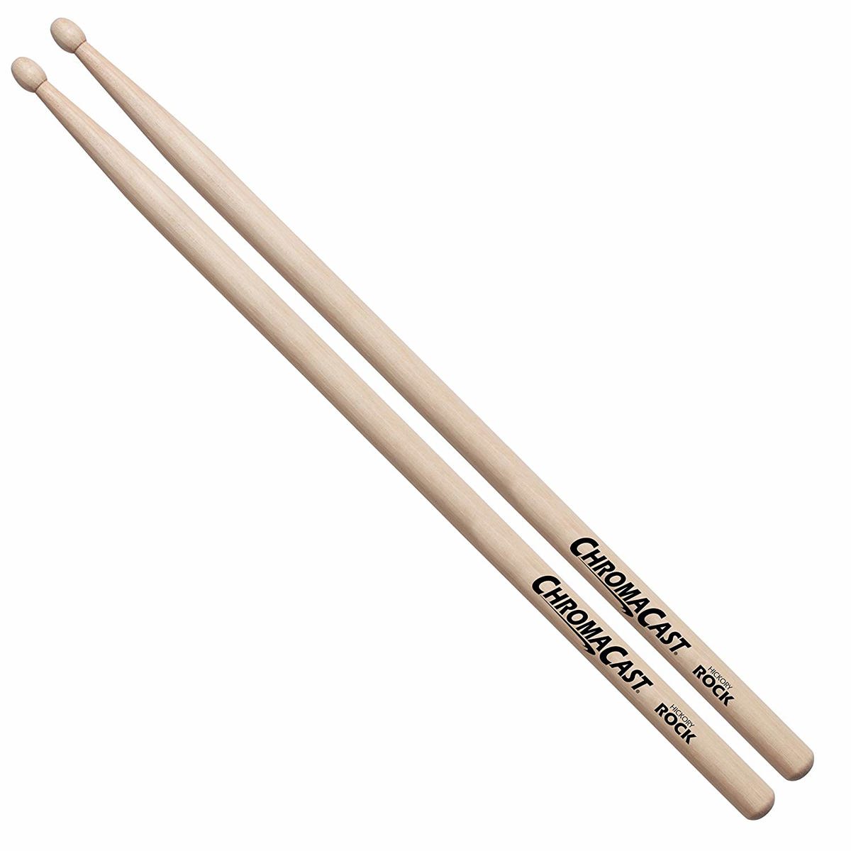 

ChromaCast Rock USA Hickory Wood Tip Drumsticks, Natural