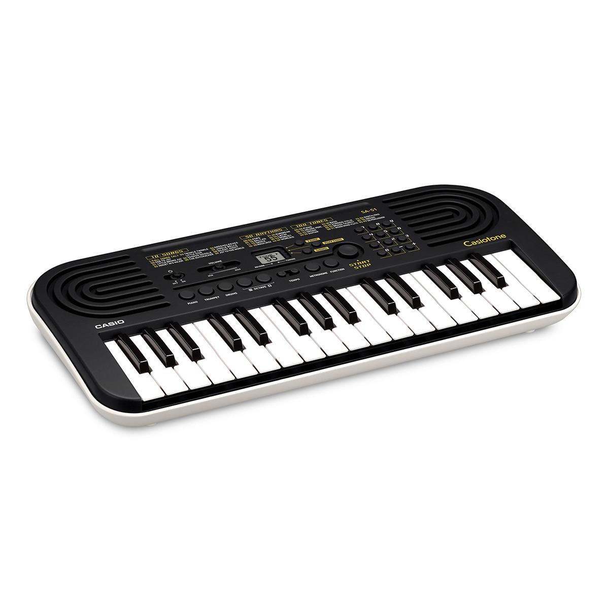 tone  32-Key Portable Mini Keyboard, Black - Casio SA-51
