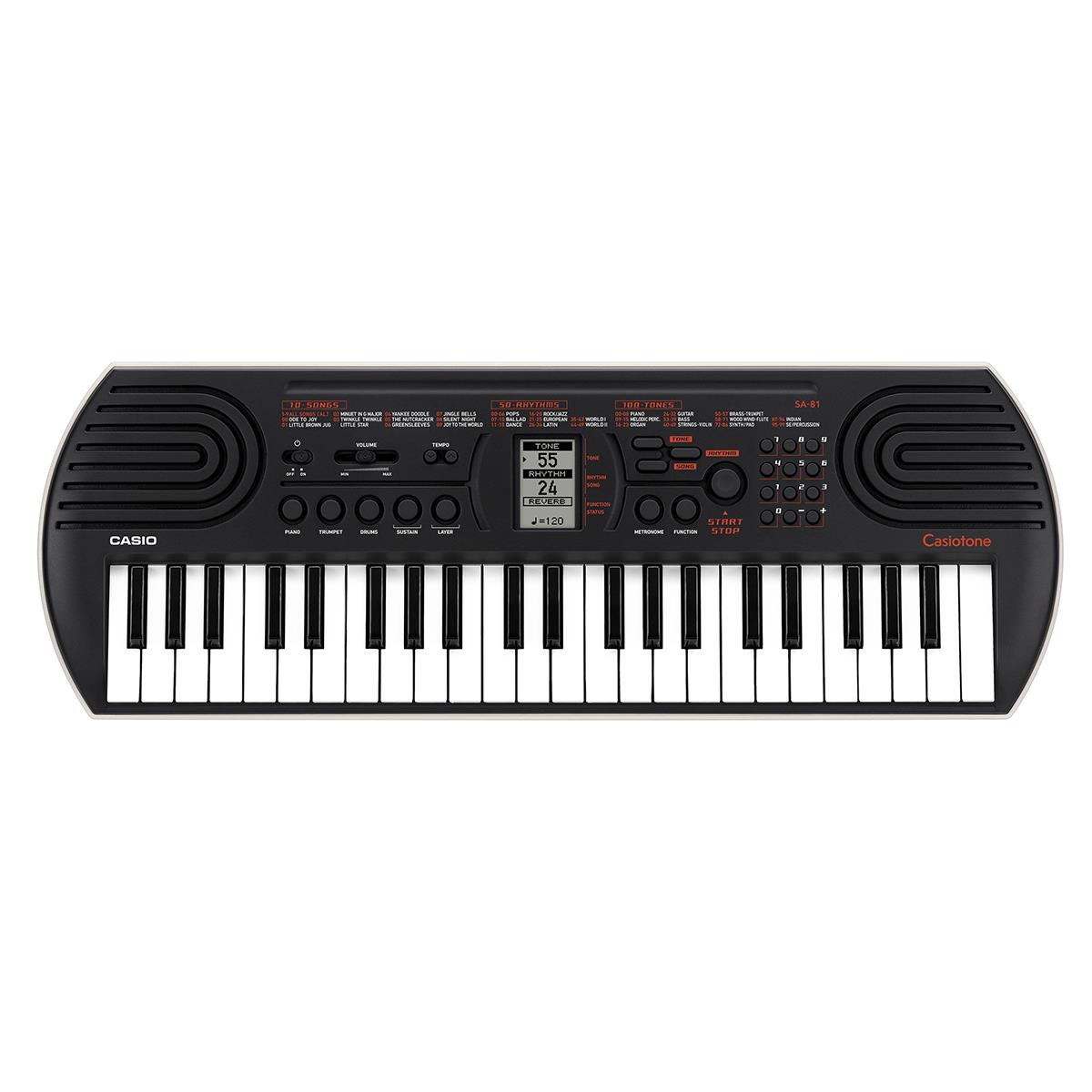 tone  44-Key Portable Mini Keyboard, Black - Casio SA-81