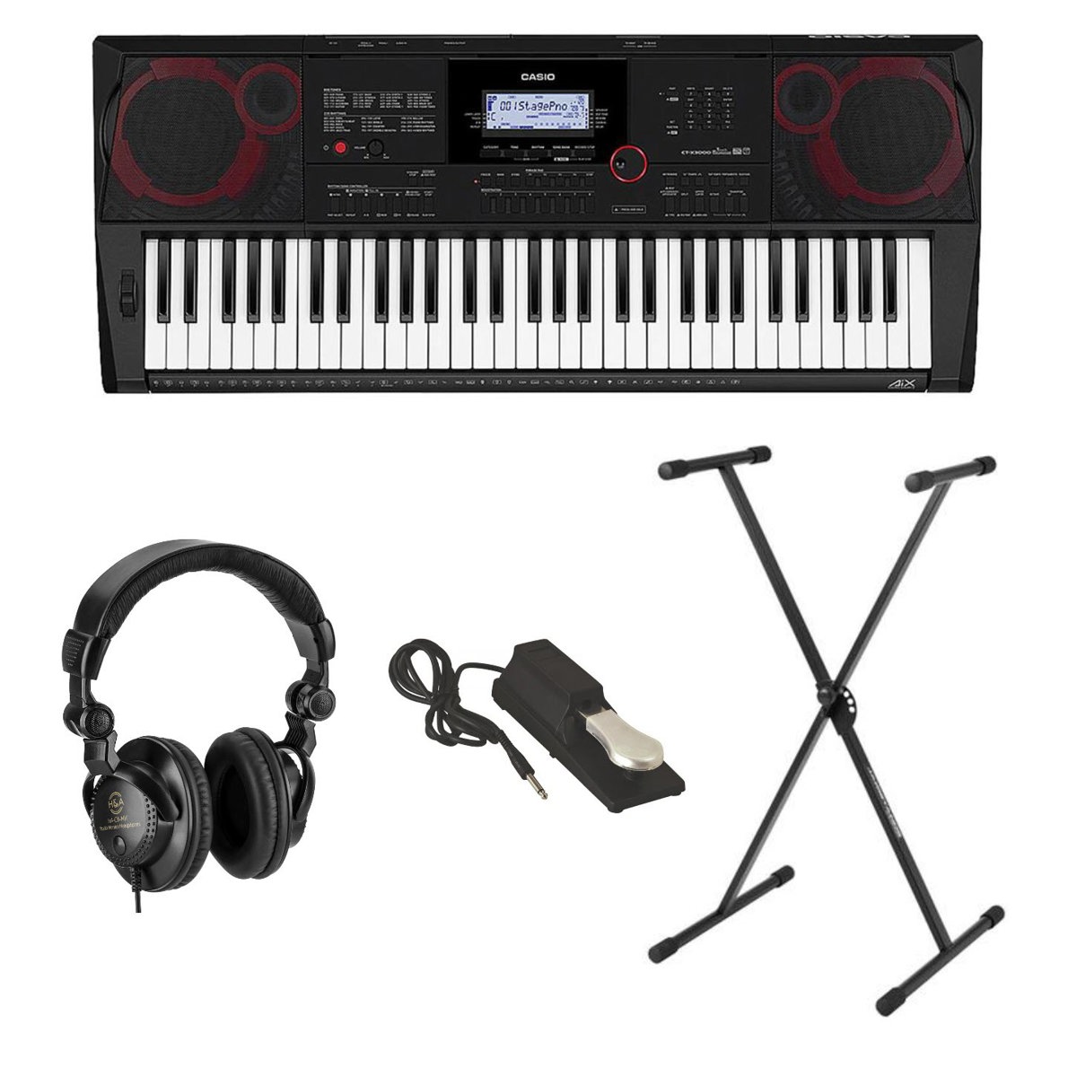 

Casio CT-X3000 61-Key Piano Style Portable Keyboard with Accessories Kit