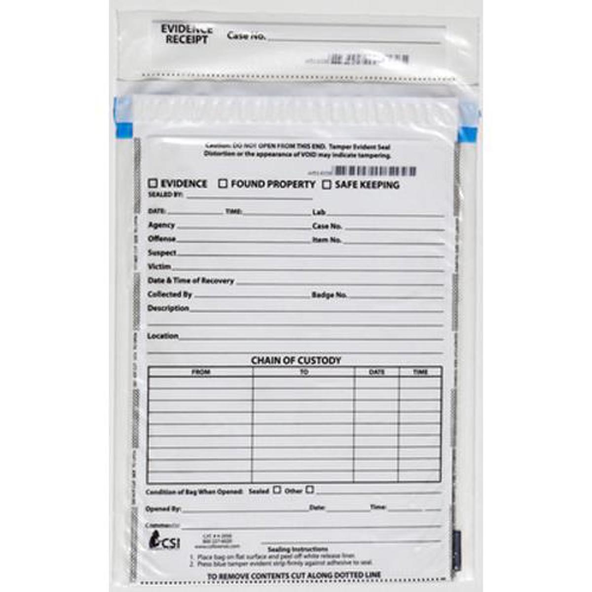 

CSI Forensic Supply CSI 10x13 Tamper Evident Bags Pack of 100