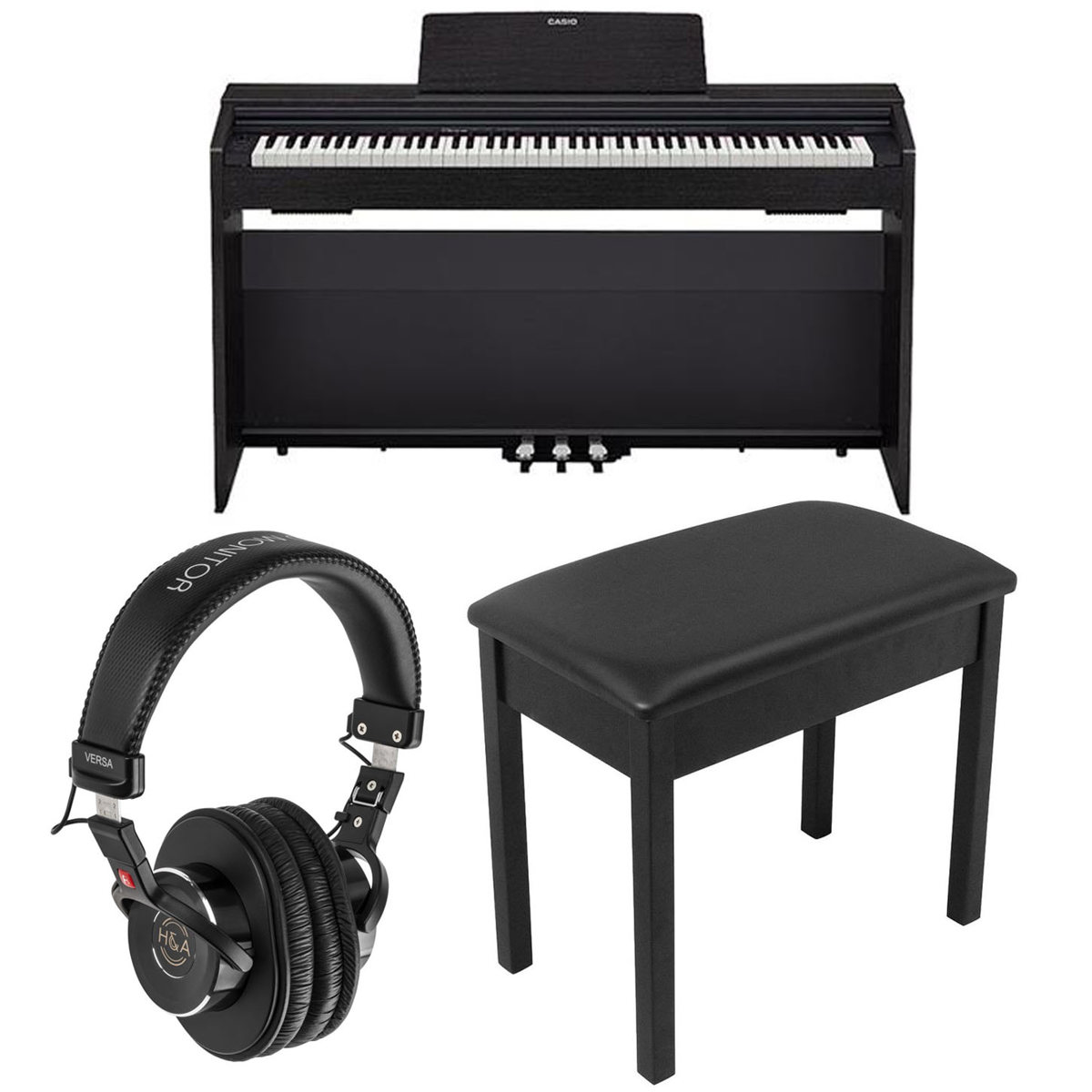 

Casio PX-870 Privia 88-Key Digital Piano, Black with Bench, Headphones