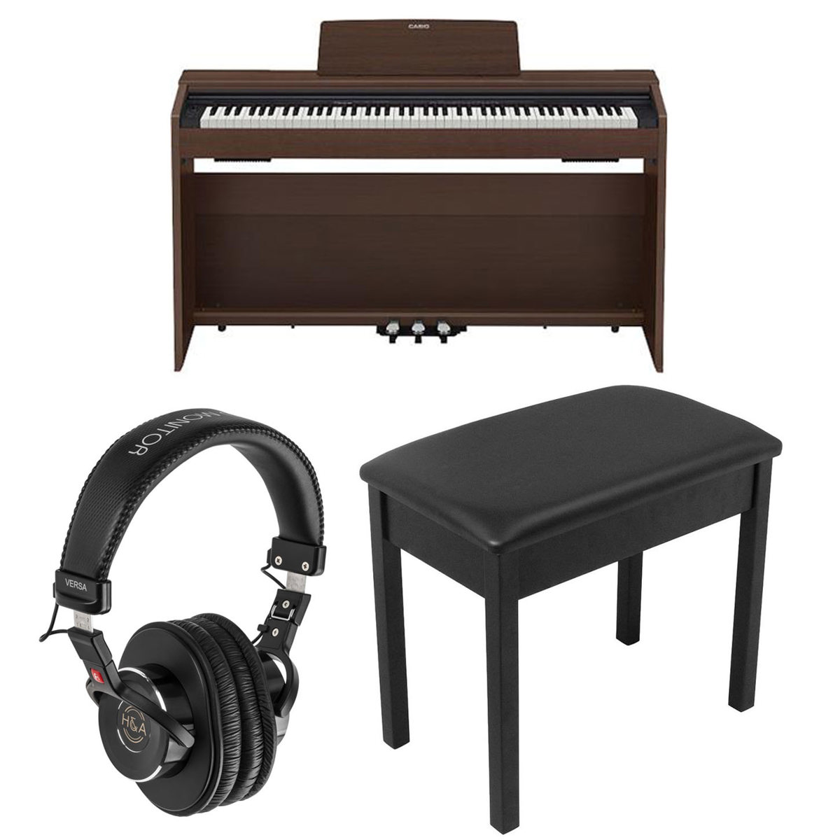 

Casio PX-870 Privia 88-Key Digital Piano, Walnut with Bench, Headphones