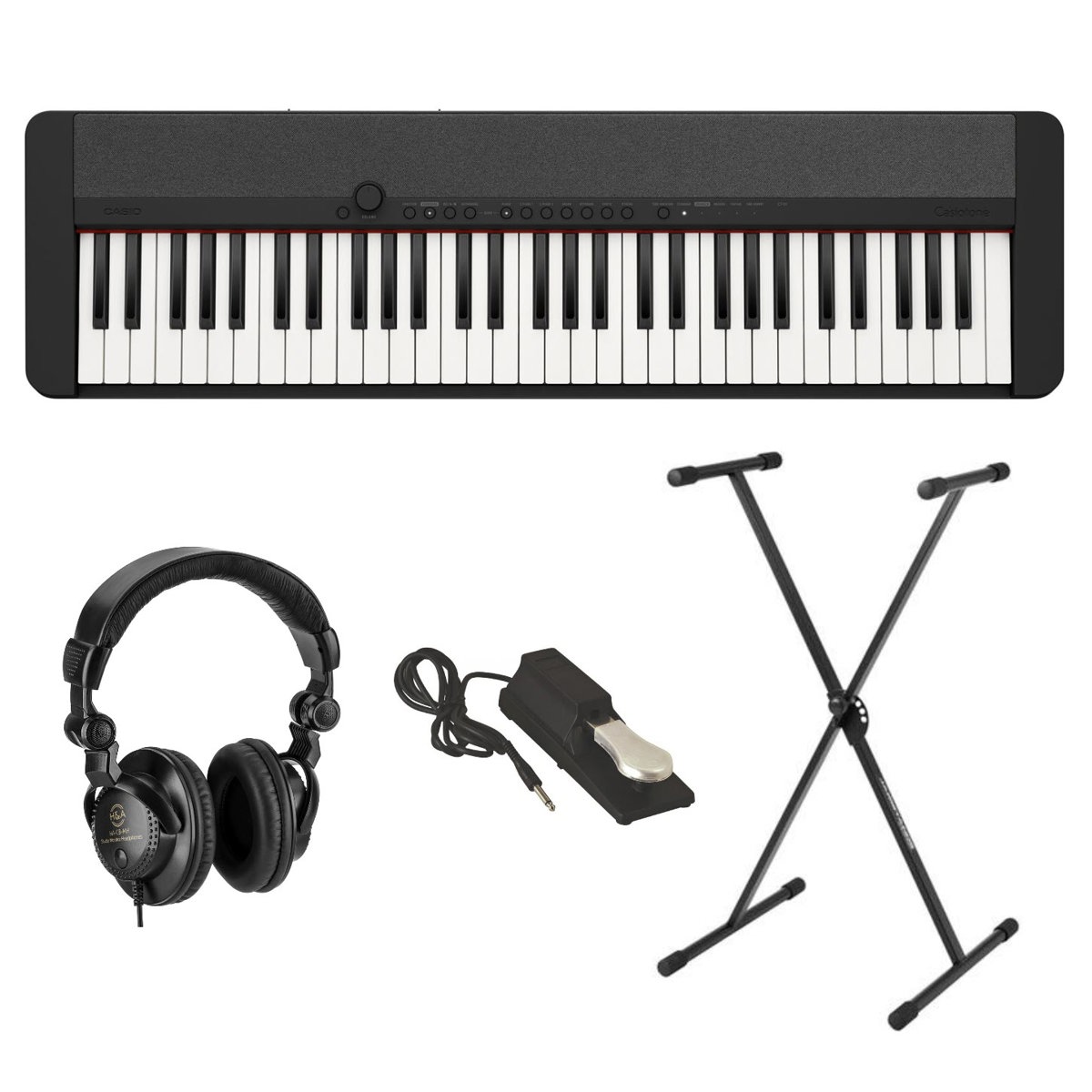 

Casio Casiotone CT-S1 61-Key Piano Style Portable Keyboard, Black w/Accessories