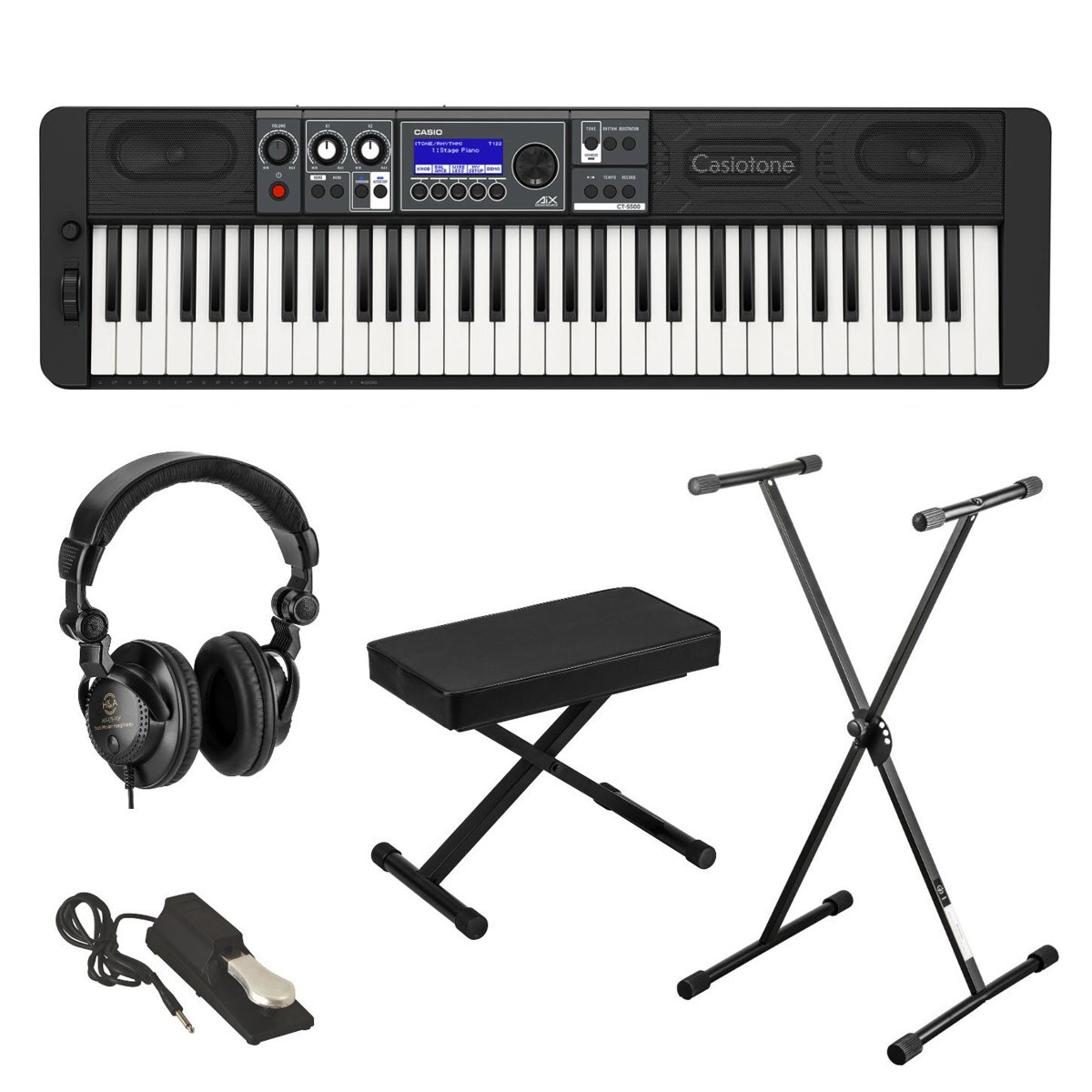 

Casio Casiotone CT-S500 61-Key Portable Keyboard with Accessories Kit