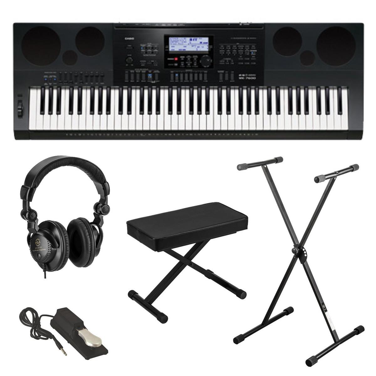 Image of Casio WK-7600 76-Key Workstation Keyboard with Accessories Kit