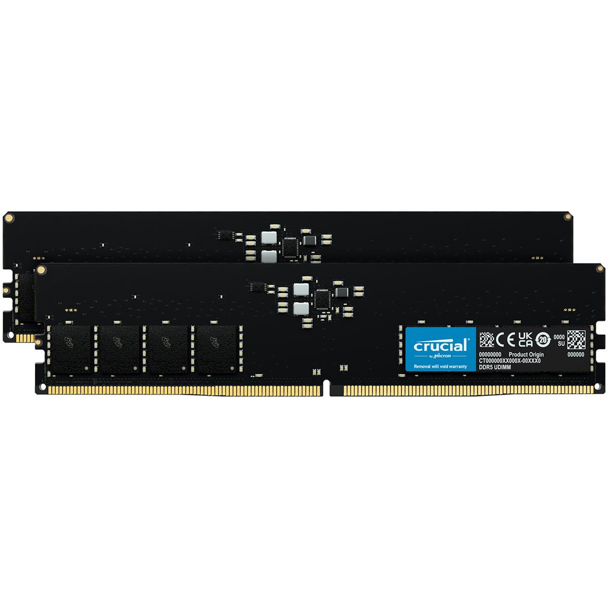 Image of Crucial 32GB (2x16GB) DDR5 5200MHz CL42 UDIMM Desktop Memory Module Kit