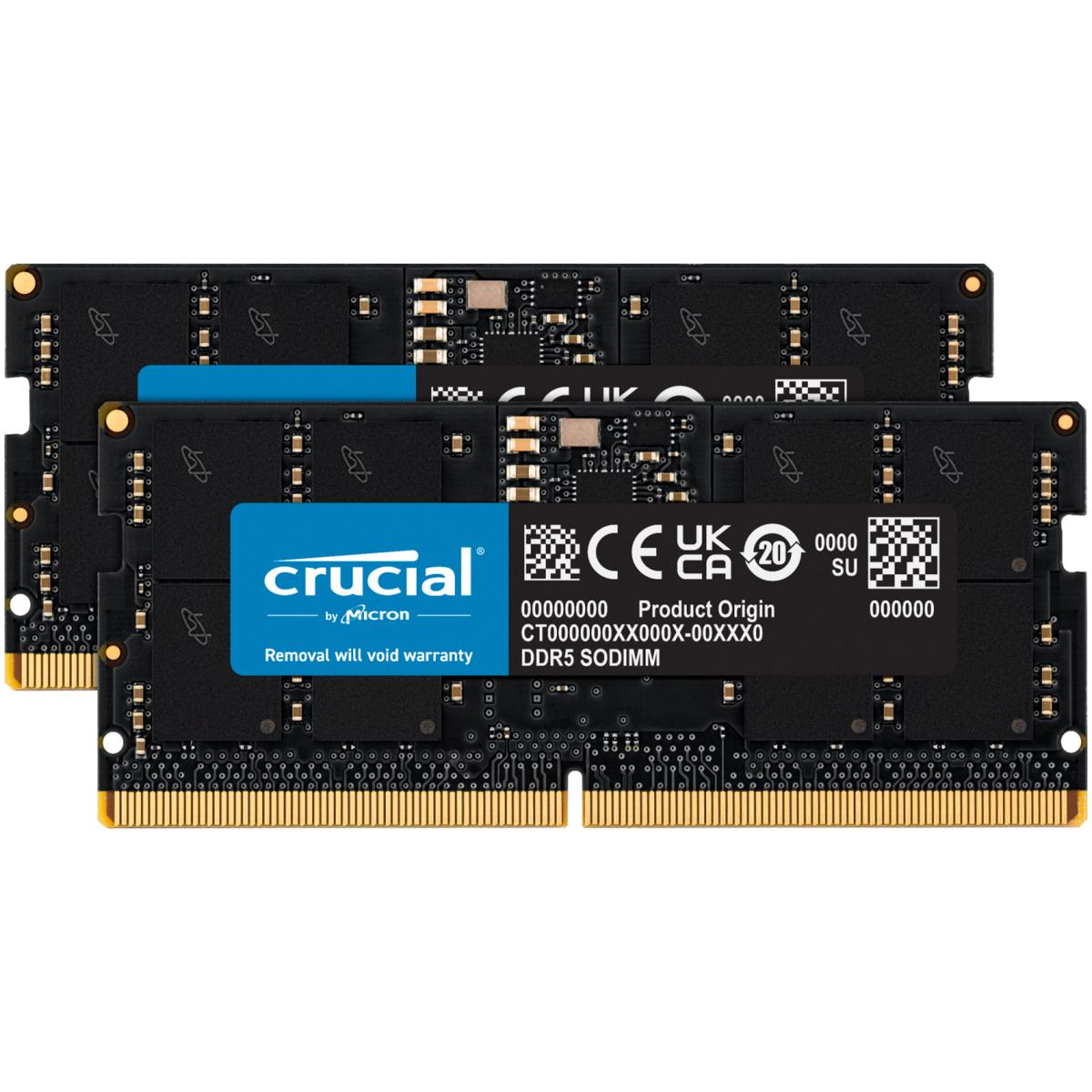 

Crucial 16GB (2x8GB) DDR5 4800MT/s CL40 SODIMM Memory Module Kit